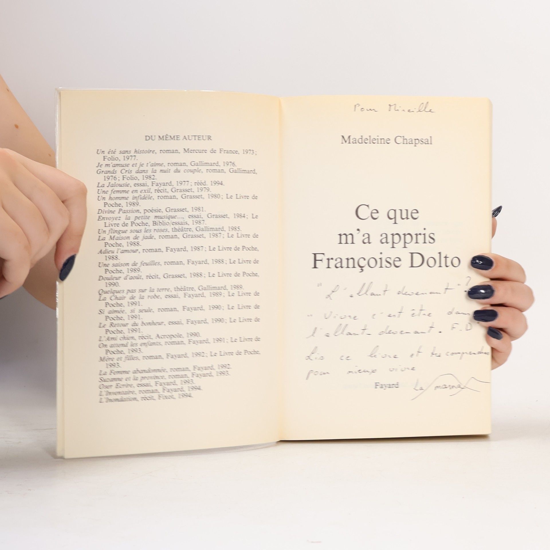 Madeleine Chapsal Ce que m'a appris Françoise Dolto