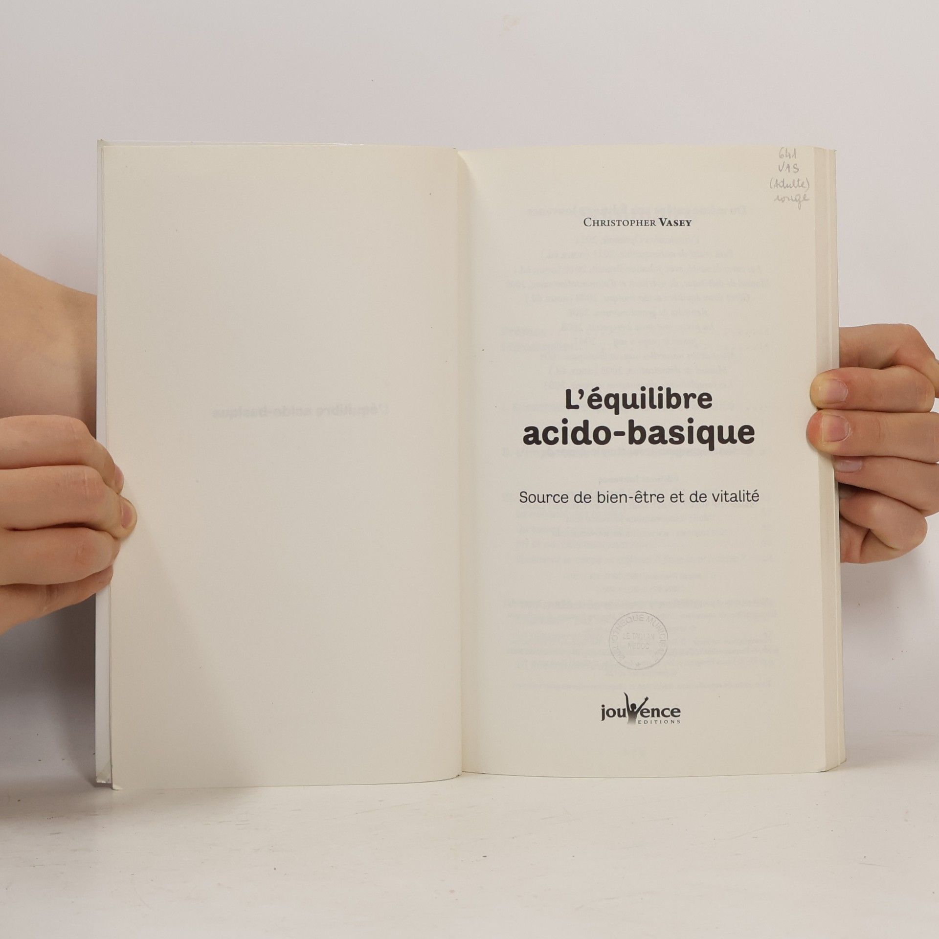 Christopher Vasey L'équilibre acido-basique - Nouvelle édition