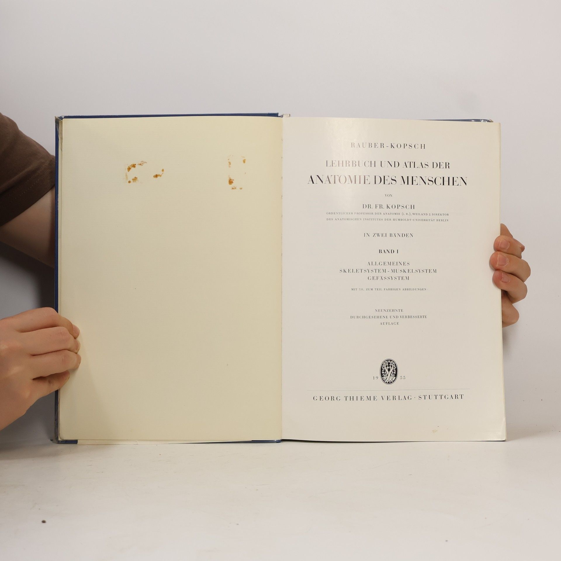 Friedrich Kopsch Lehrbuch und Atlas der Anatomie des Menschen (Band I)