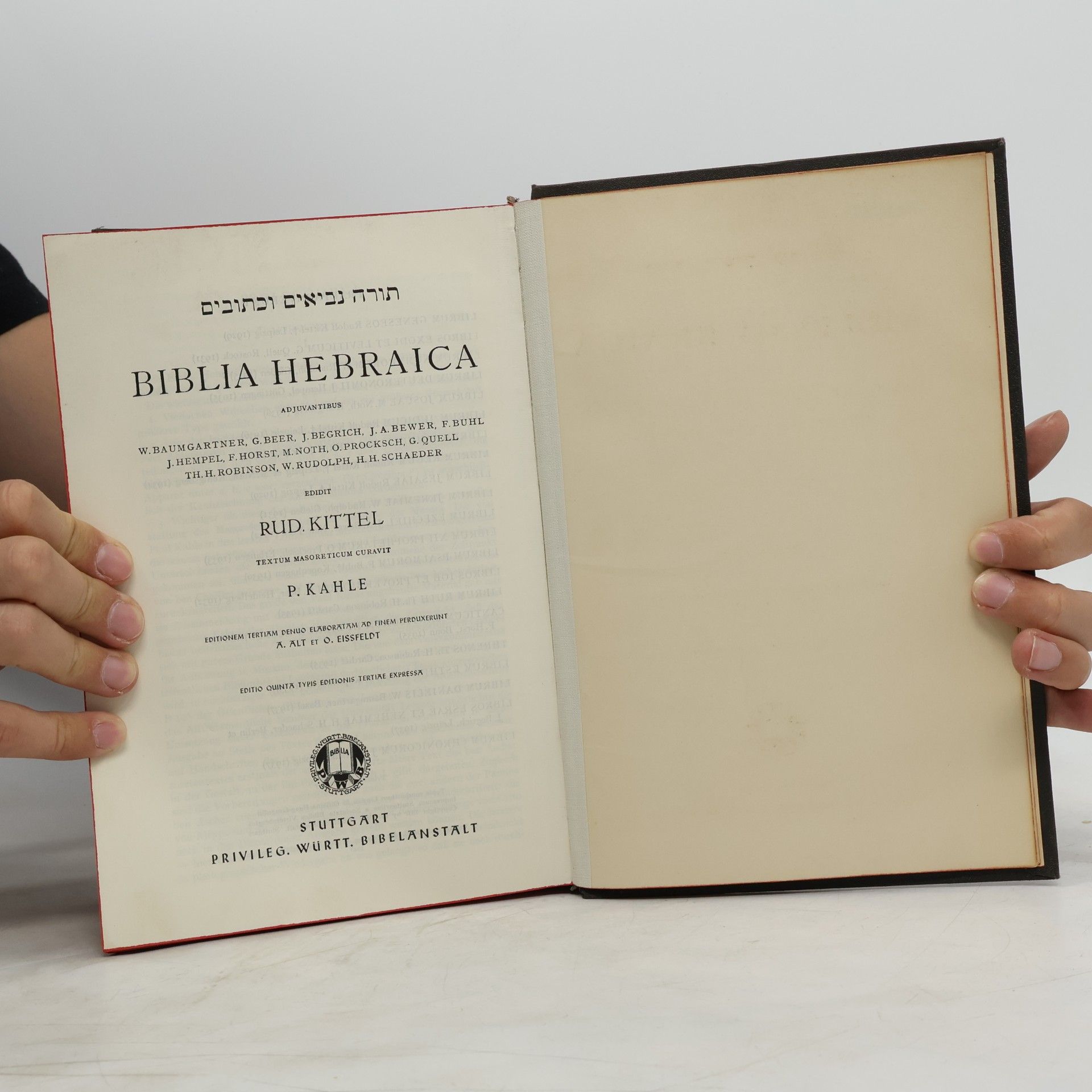 Rudolf Kittel Biblia Hebraica