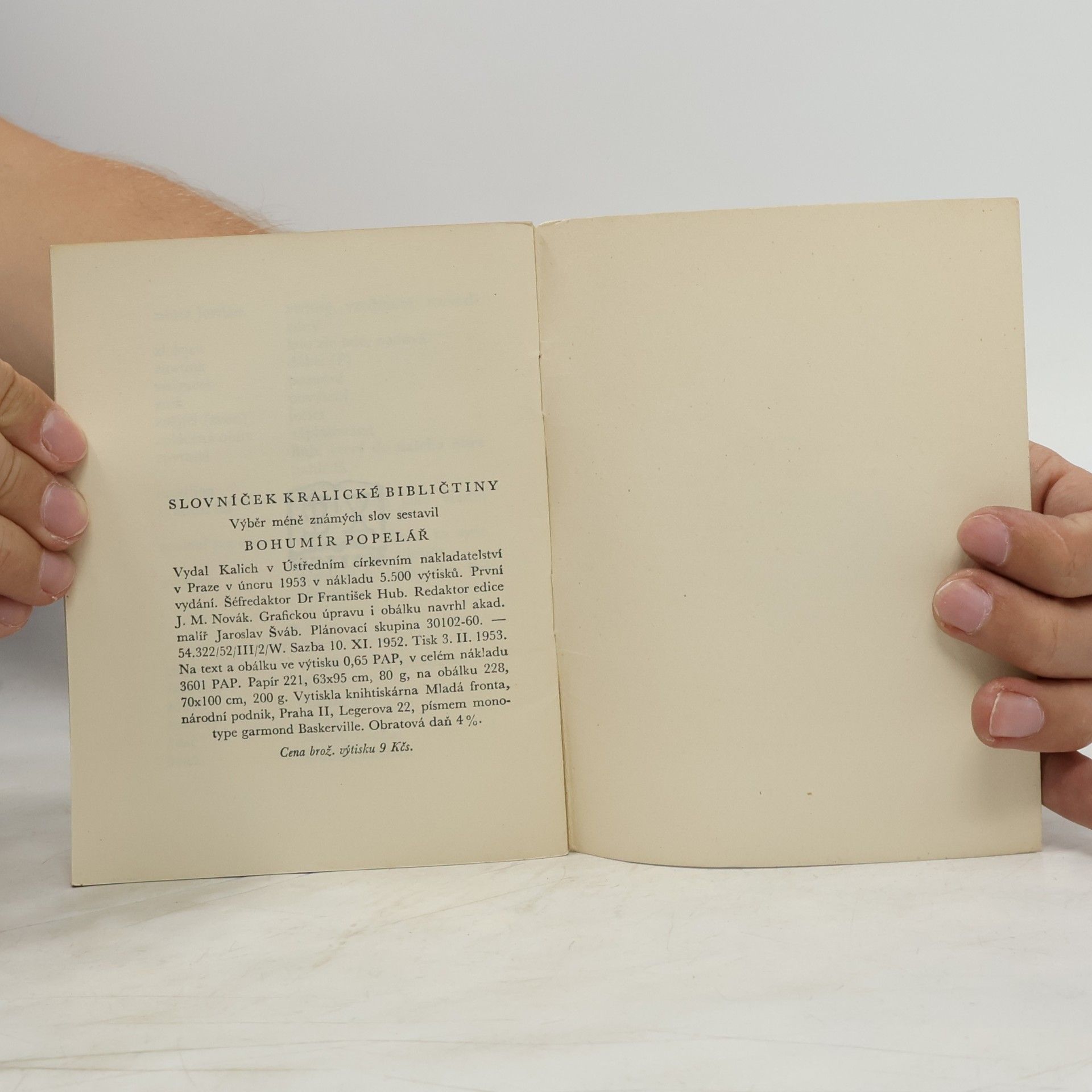 Bohumír Popelář Slovníček kralické bibličtiny
