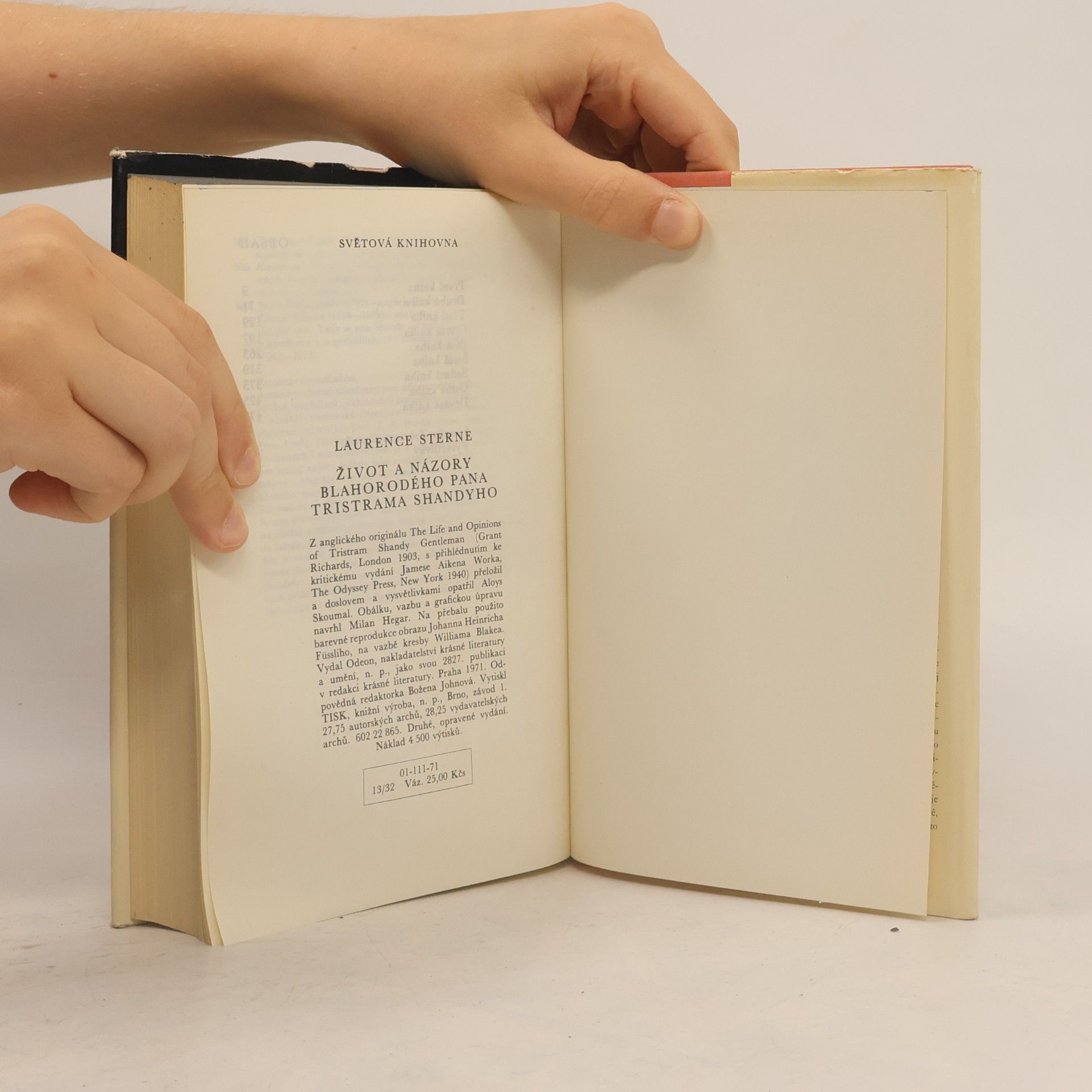 Laurence Sterne Život a názory blahorodého pana Tristrama Shandyho