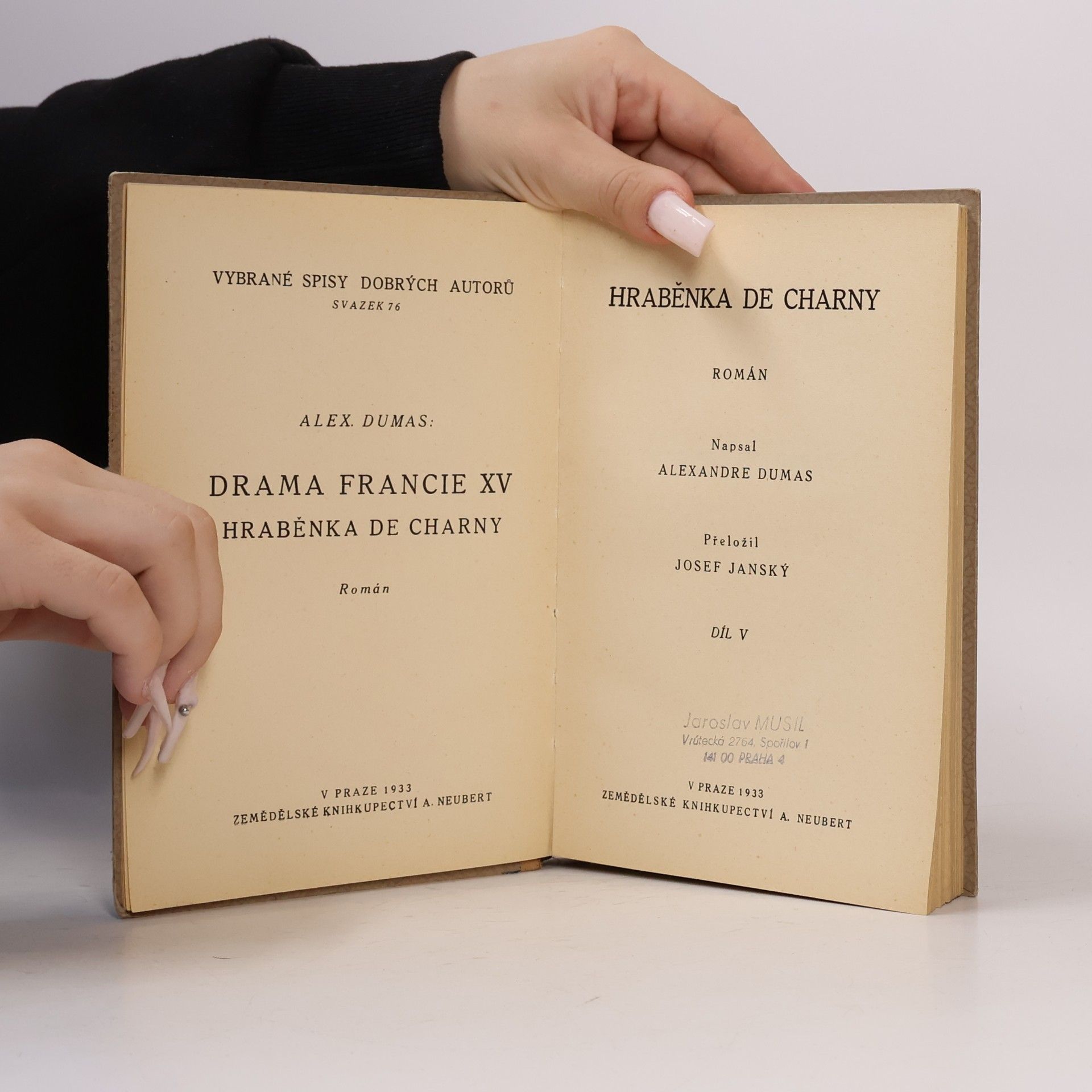 Alexandre Dumas Hraběnka de Charny V.