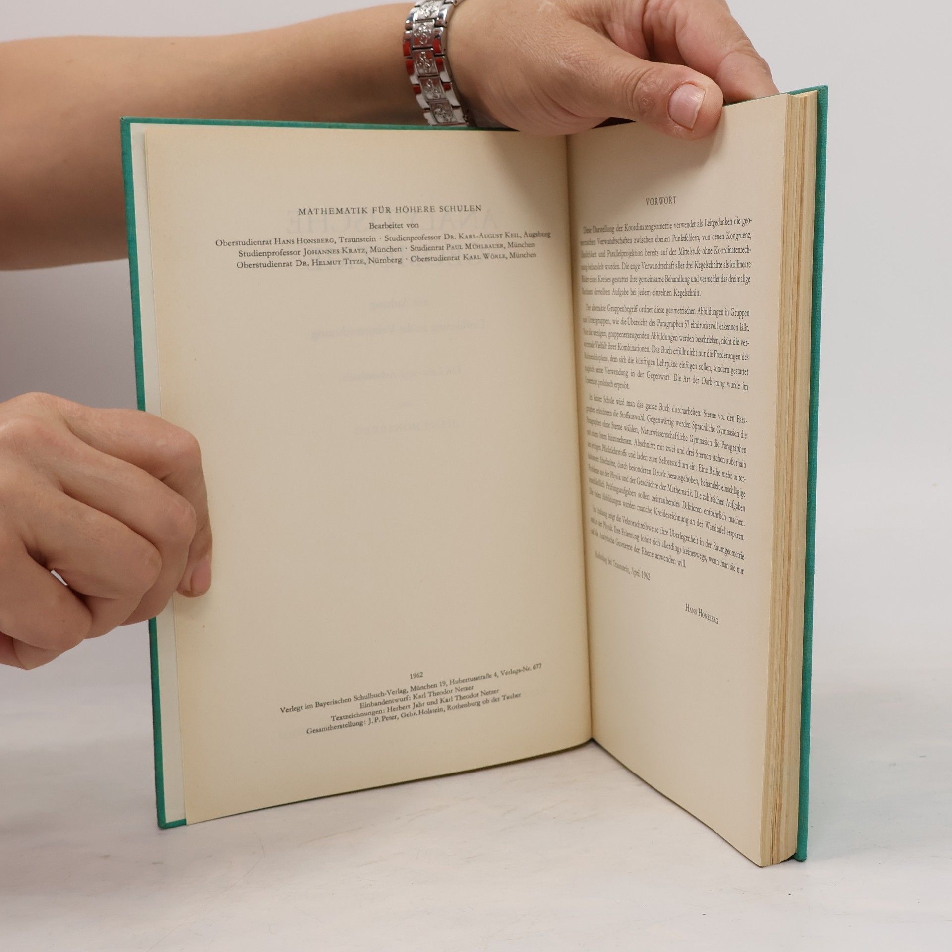 Hans Honsberg Analytische Geometrie