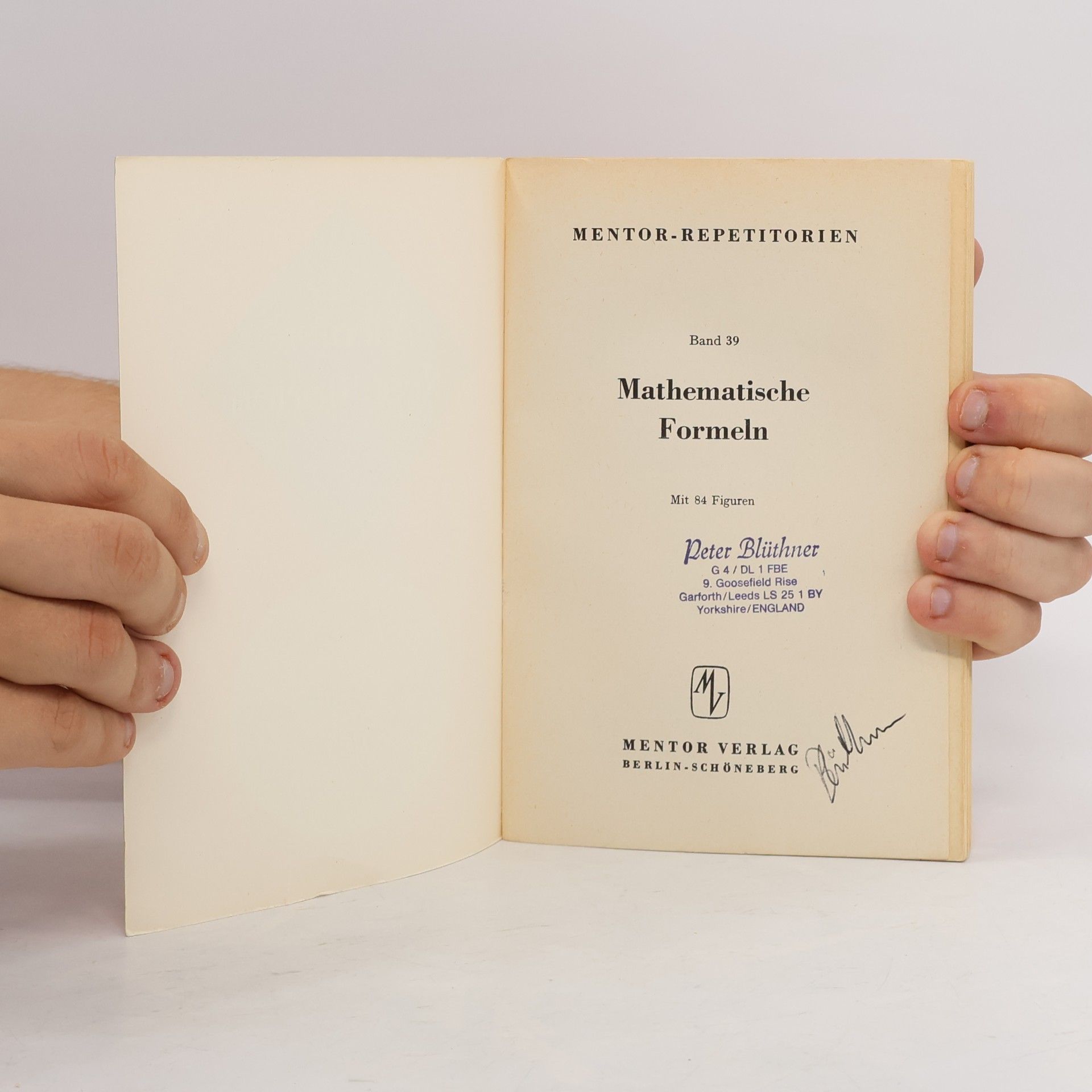 AA.VV. Mentor-Repetitorien. Mathematische Formeln