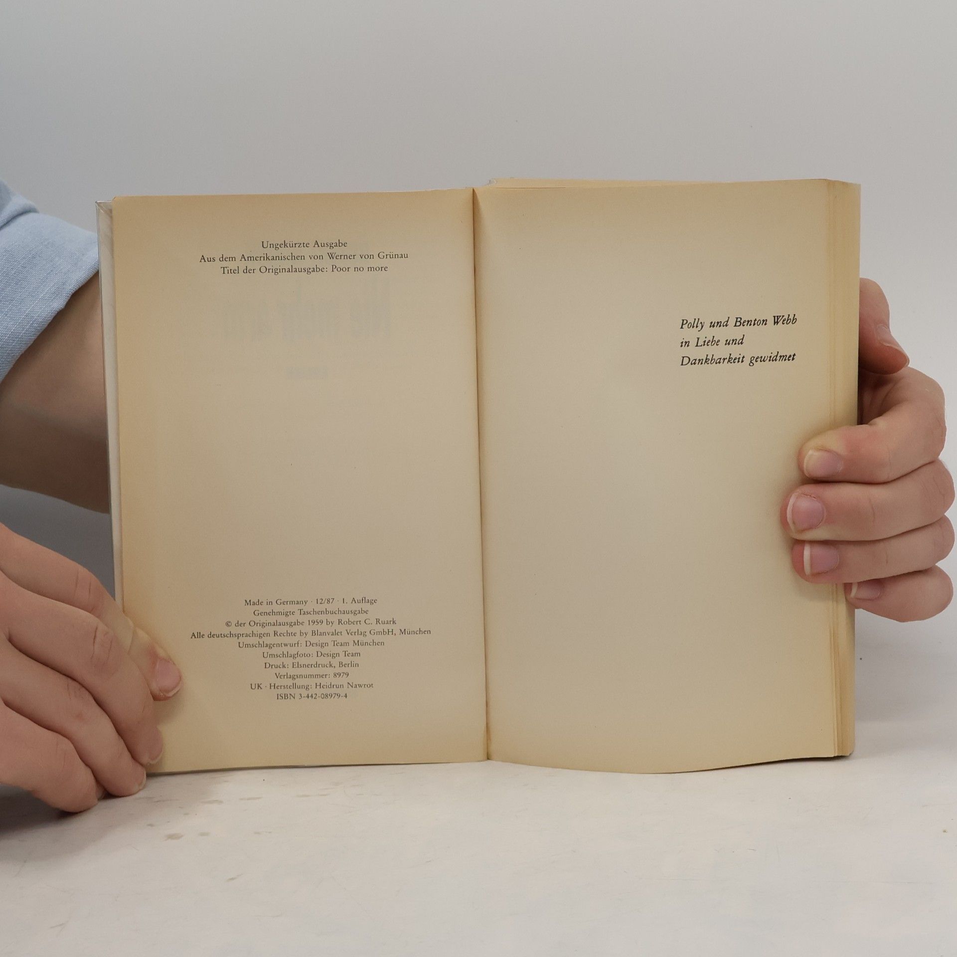 Robert Ruark Nie mehr arm I/ II. Roman.