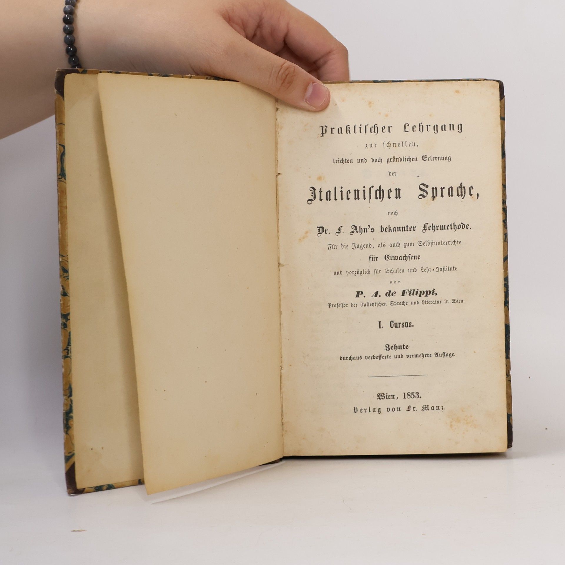 Domenico Antonio Filippi Praktischer Lehrgang zur schnellen, leichten und doch gründlichen Erlernung der Italienischen Sprache