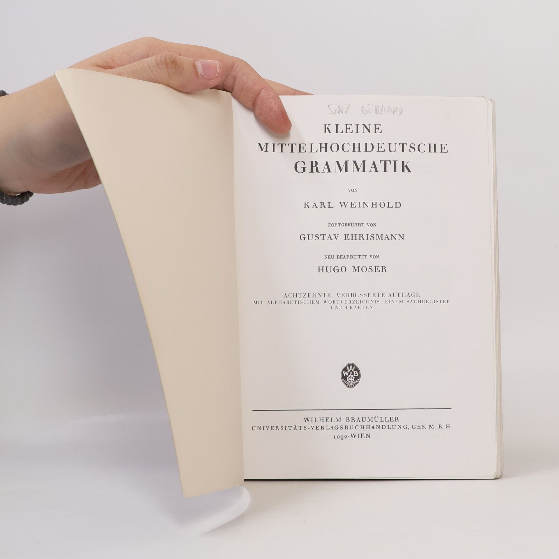 Hugo Moser Kleine mittelhochdeutsche Grammatik