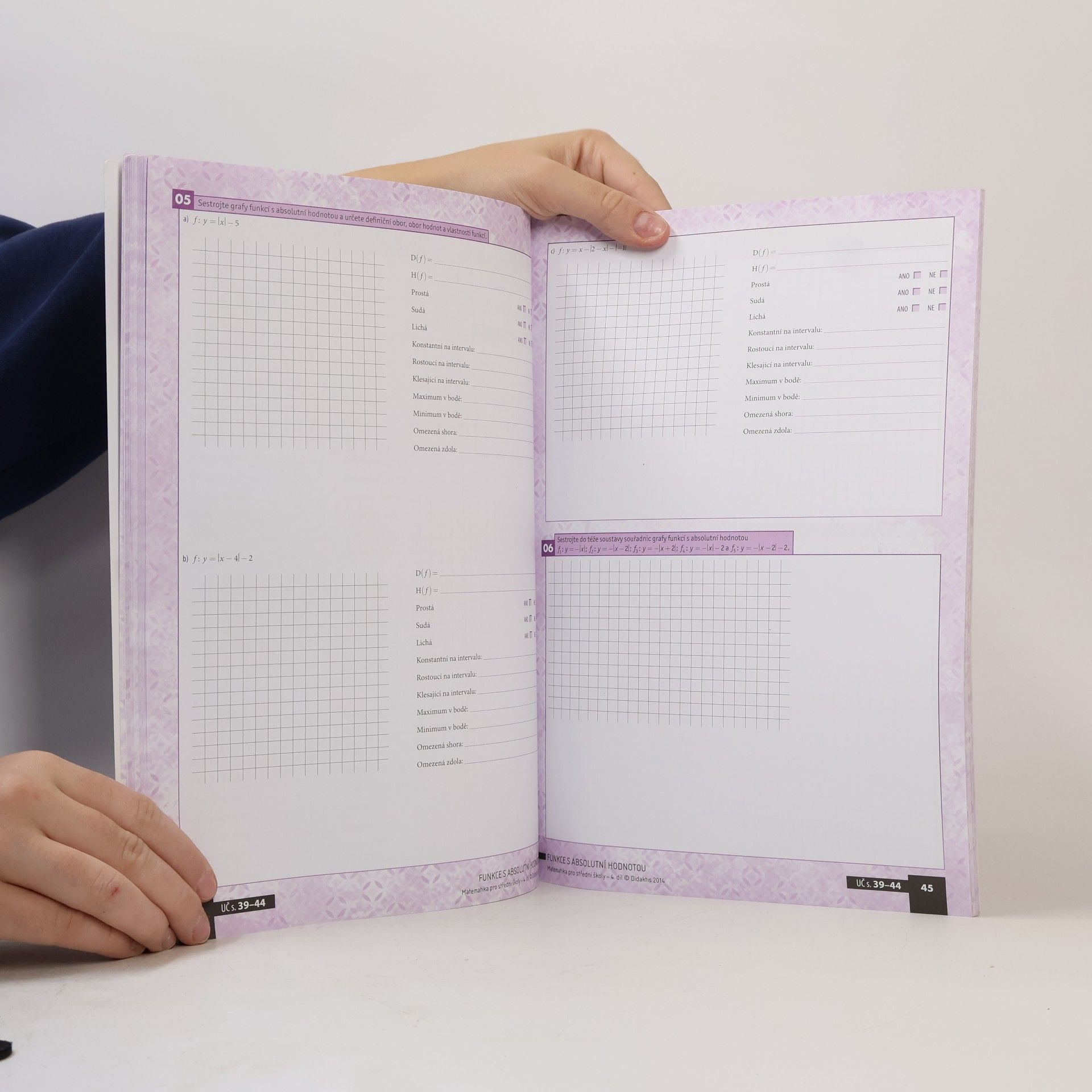 Magda Králová Matematika pro střední školy. 4. díl, Funkce I. Pracovní sešit