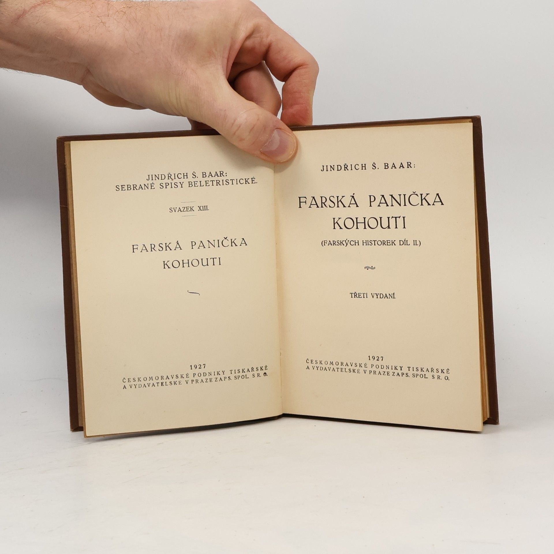 Jindřich Šimon Baar Farská panička. Kohouti