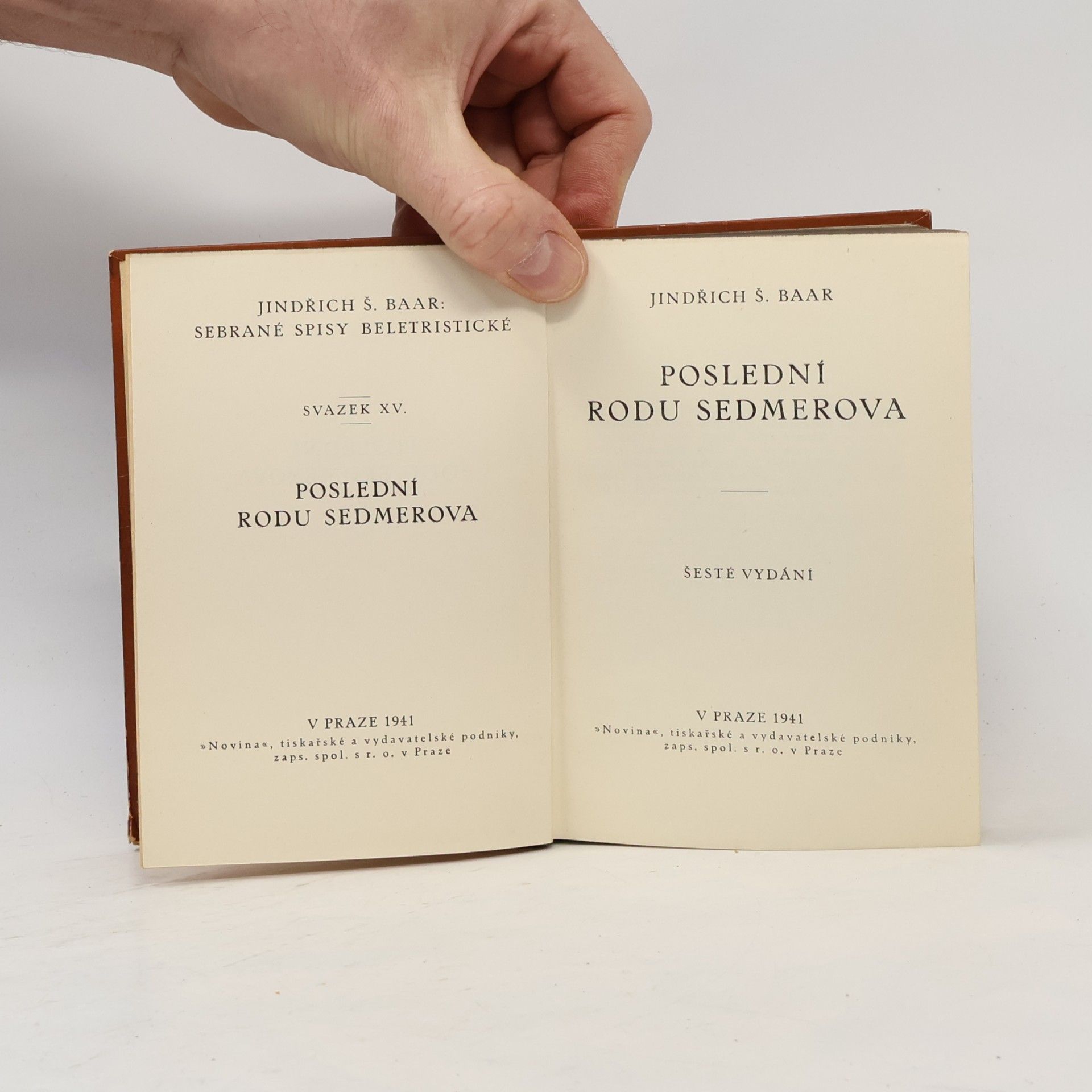 Jindřich Šimon Baar Poslední rodu Sedmerova