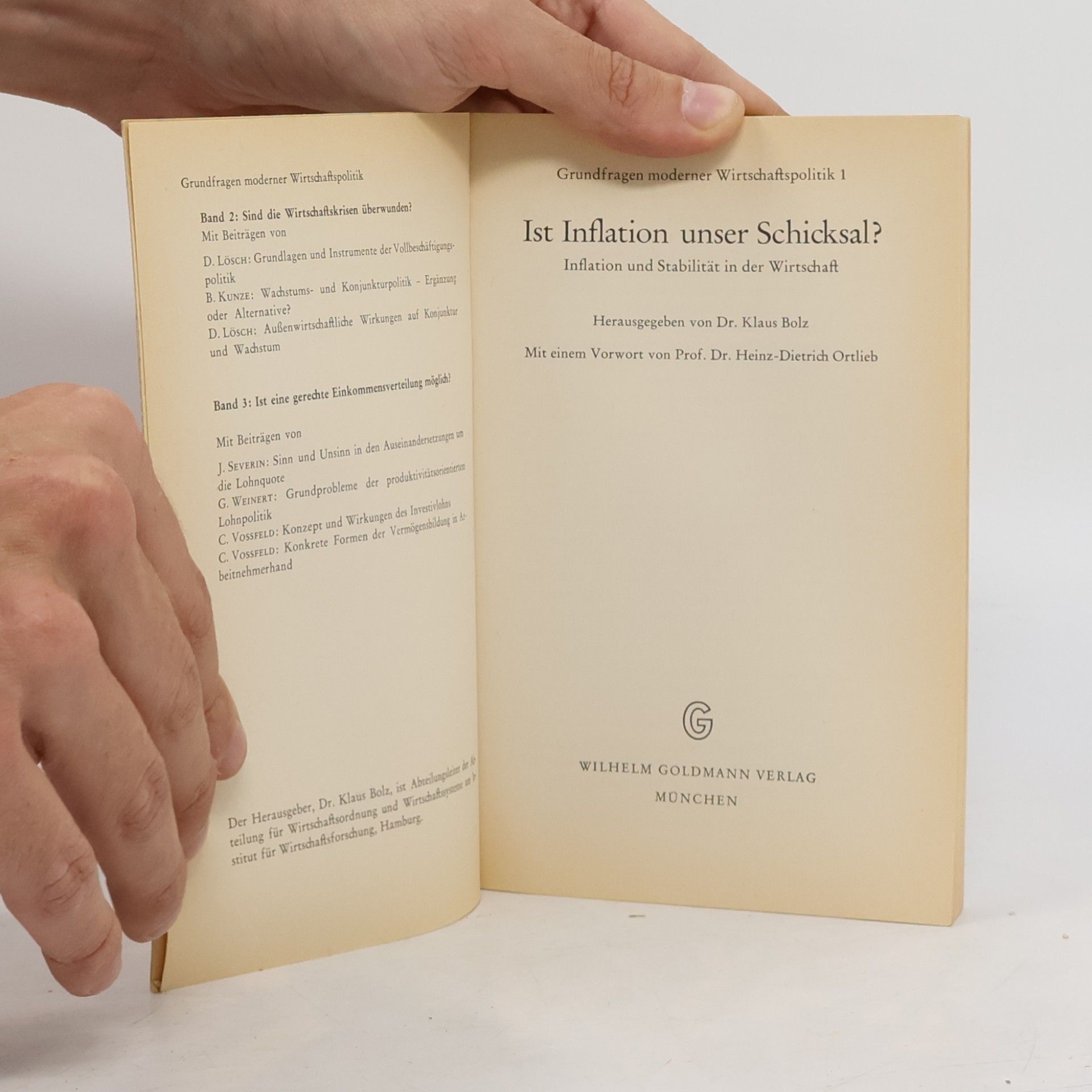 Klaus Bolz Ist inflation unser Schicksal?