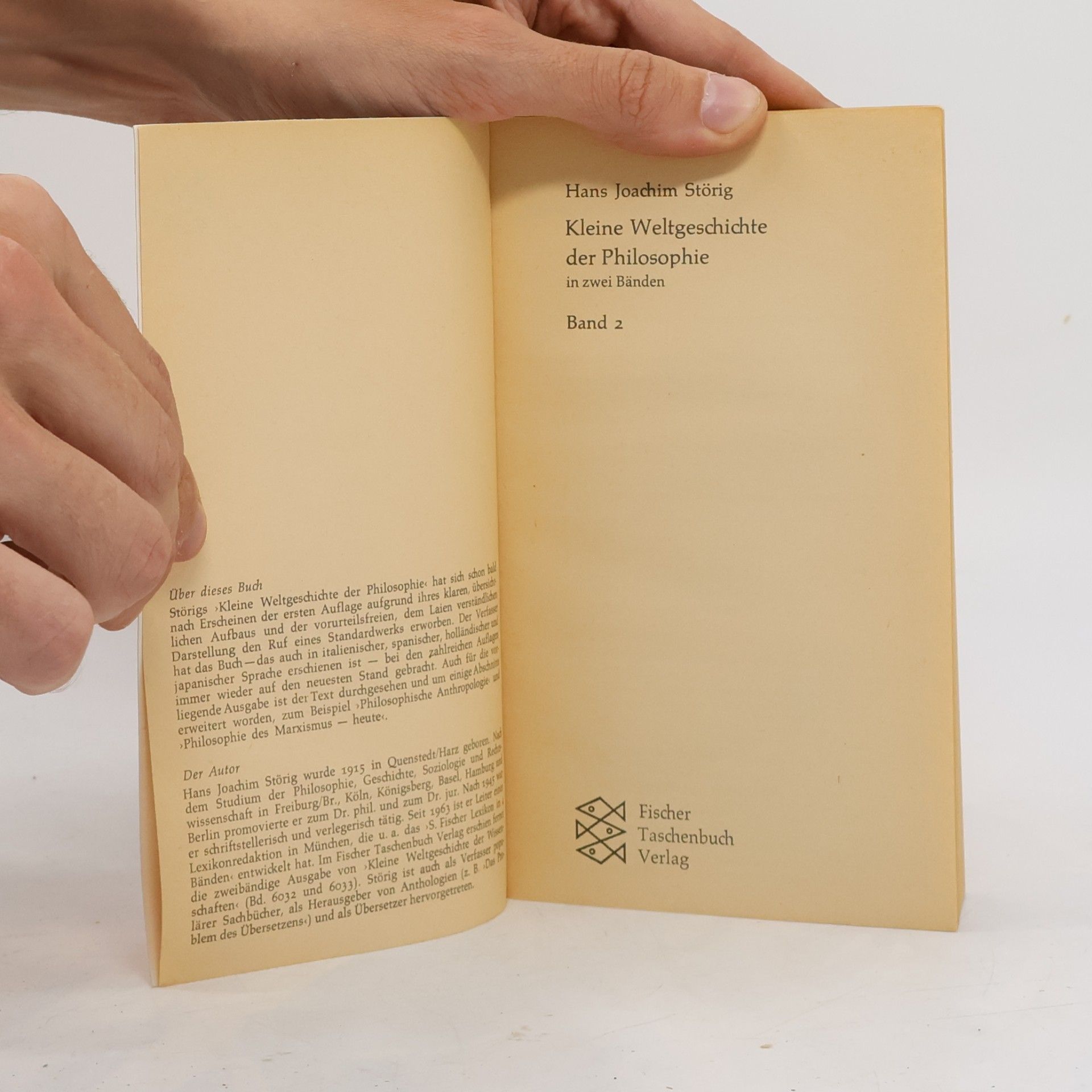 Hans Joachim Störig Kleine Weltgeschichte der Philosophie 2