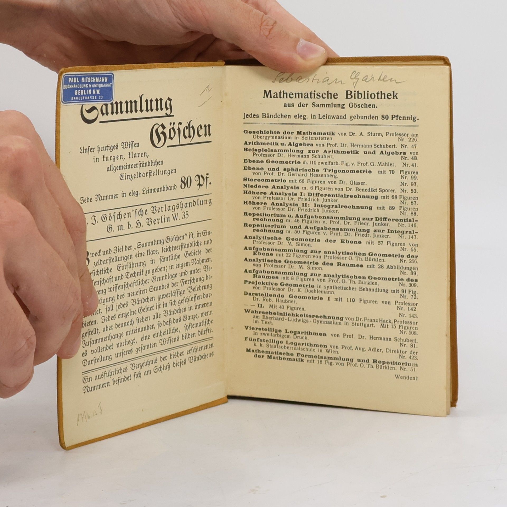 Gerhard Hessenberg Ebene und sphärische Trigonometrie