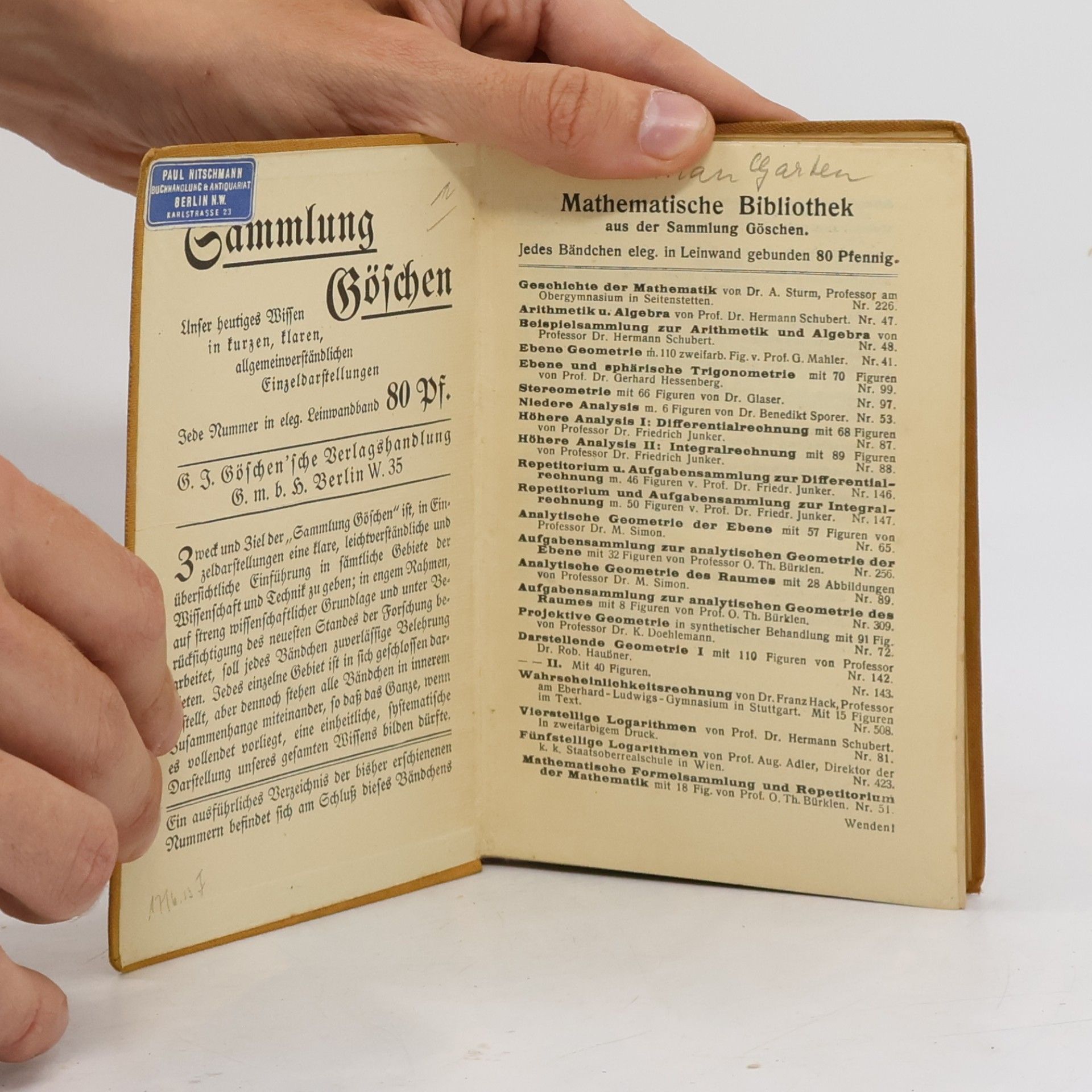 Gerhard Hessenberg Ebene und sphärische Trigonometrie