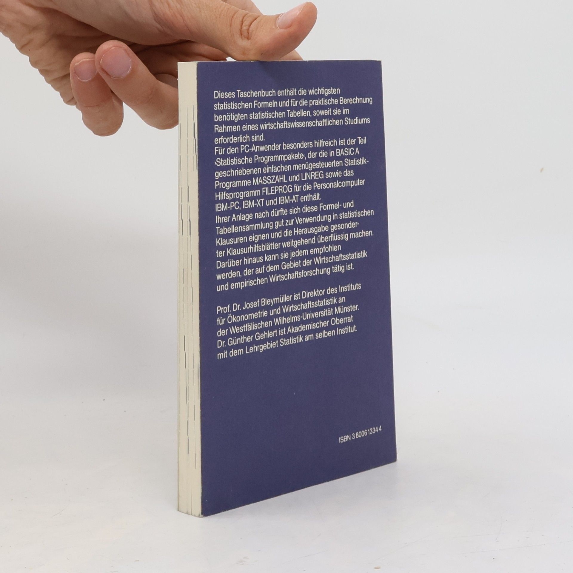 Josef Bleymüller Statistische Formeln, Tabellen und Programme - 4. Auflage