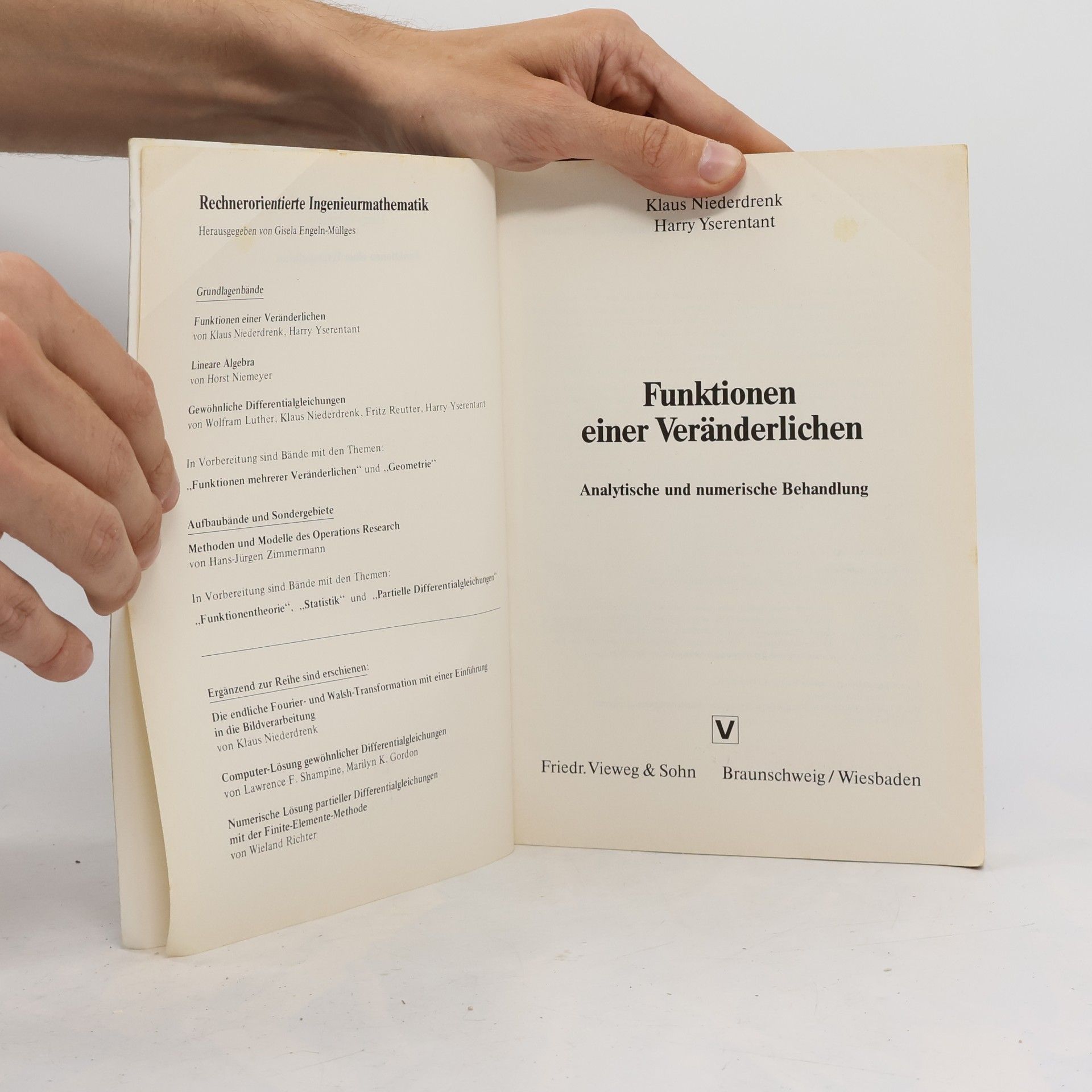 Klaus Niederdrenk Rechnerorientierte Ingenieurmathematik: Funktionen einer Veränderlichen