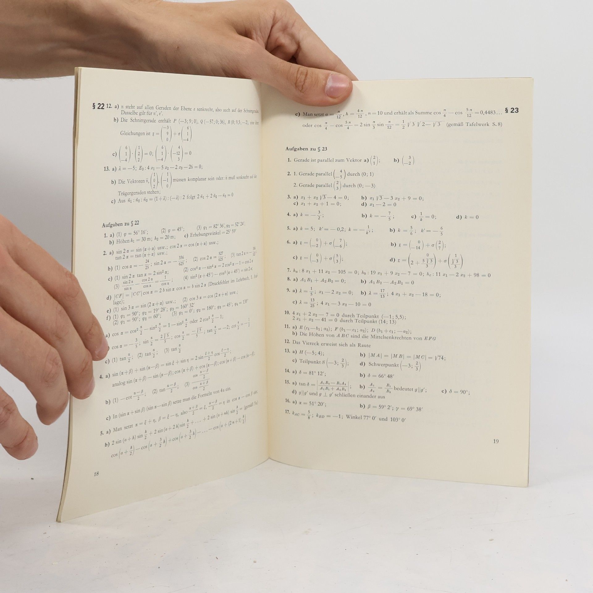 Hans Honsberg Vektorielle analytische Geometrie