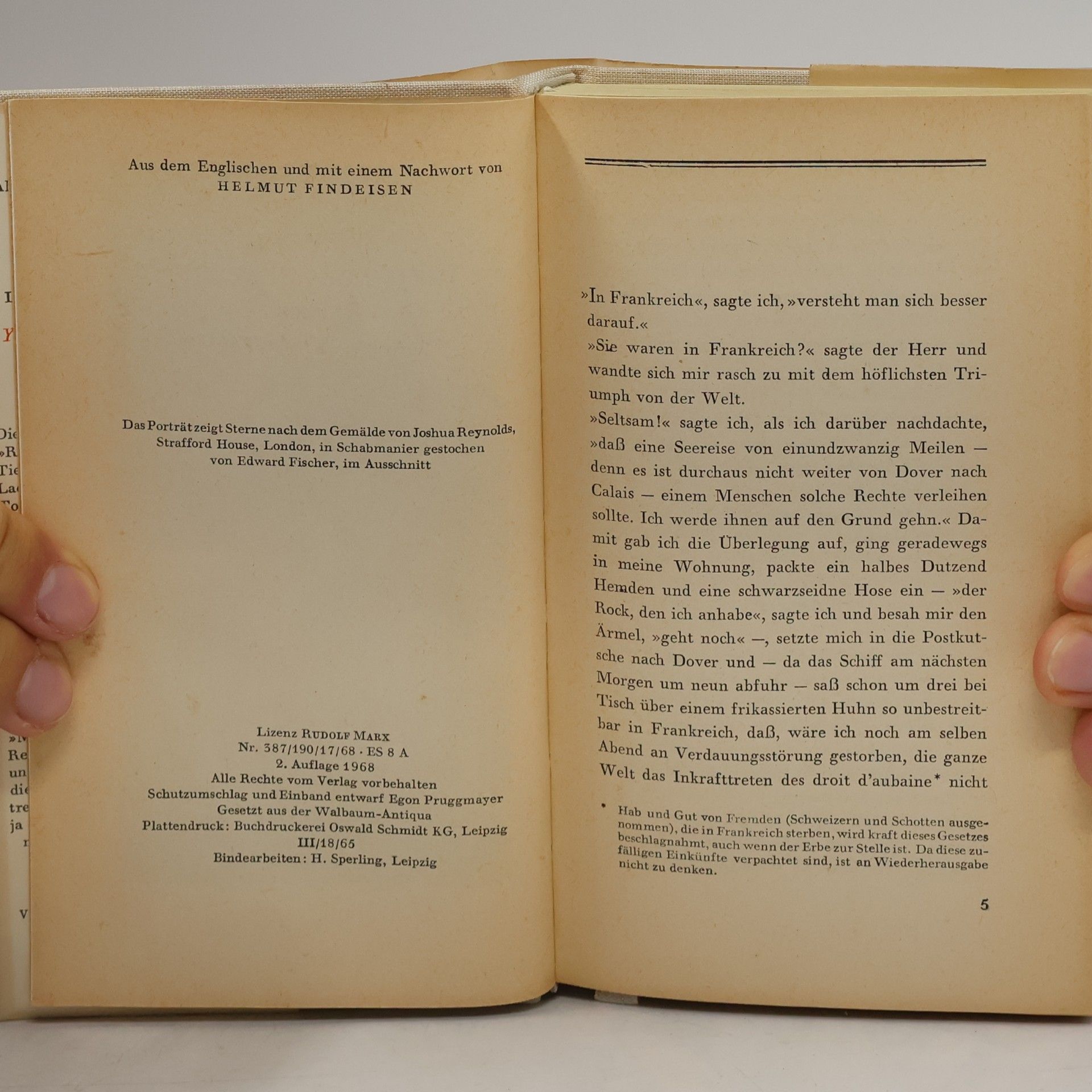Laurence Sterne Yoricks Reise des Herzens
