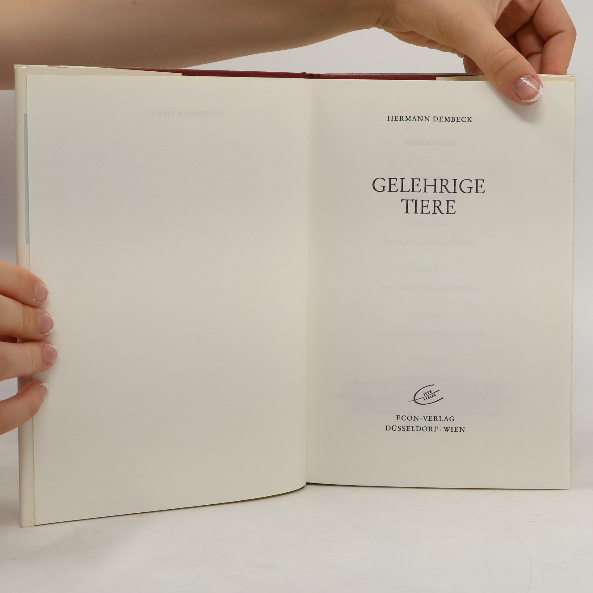 Hermann Dembeck Gelehrige Tiere