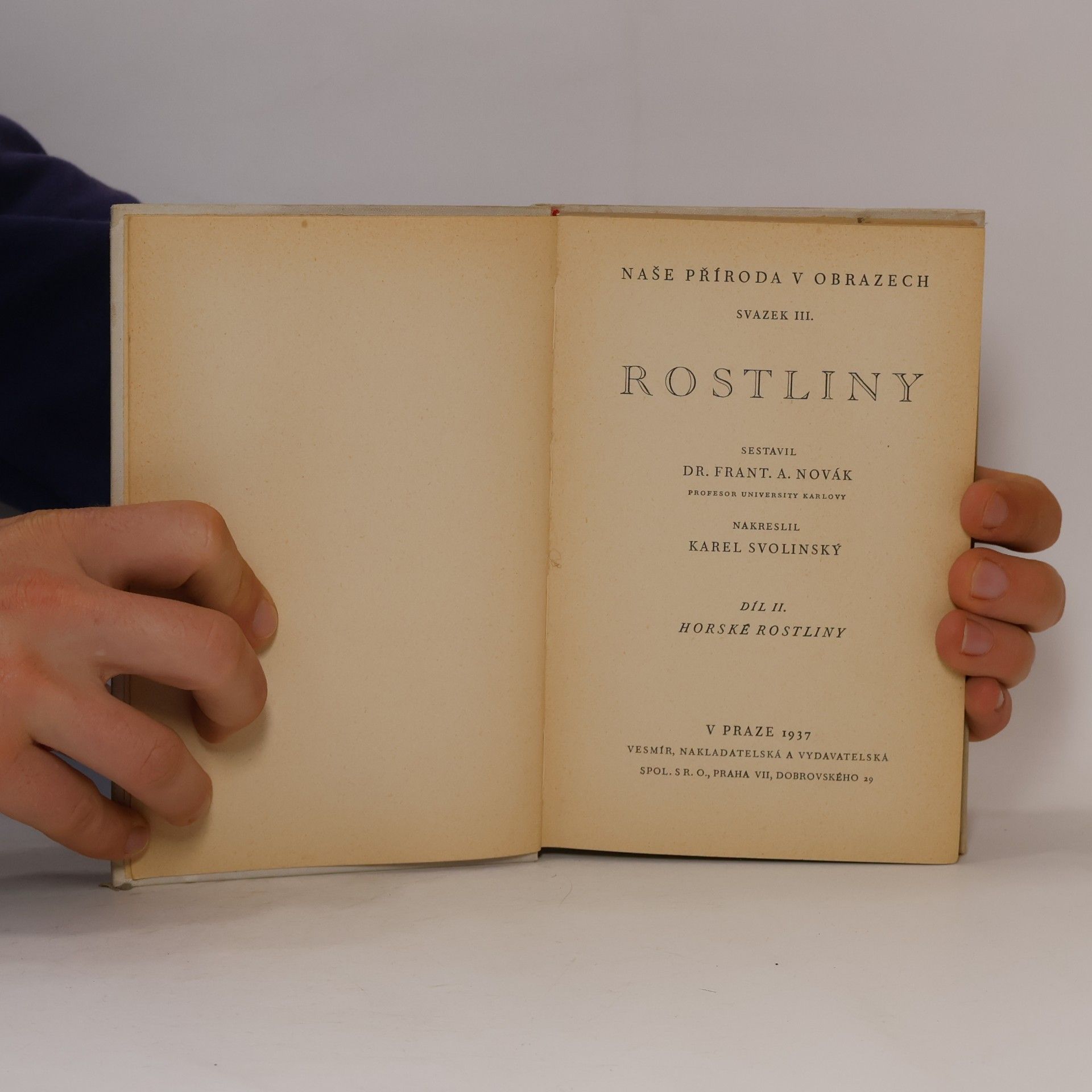 František Antonín Novák Naše příroda v obrazech III. Rostliny II. Horské rostliny