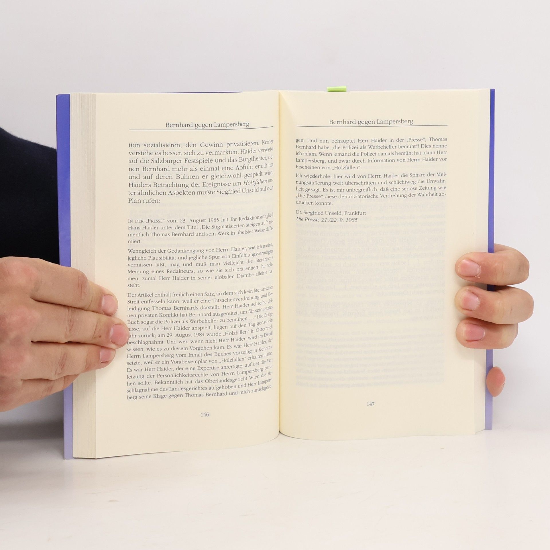 Jens Dittmar Sehr geschätzte Redaktion : Leserbriefe von und über Thomas Bernhard