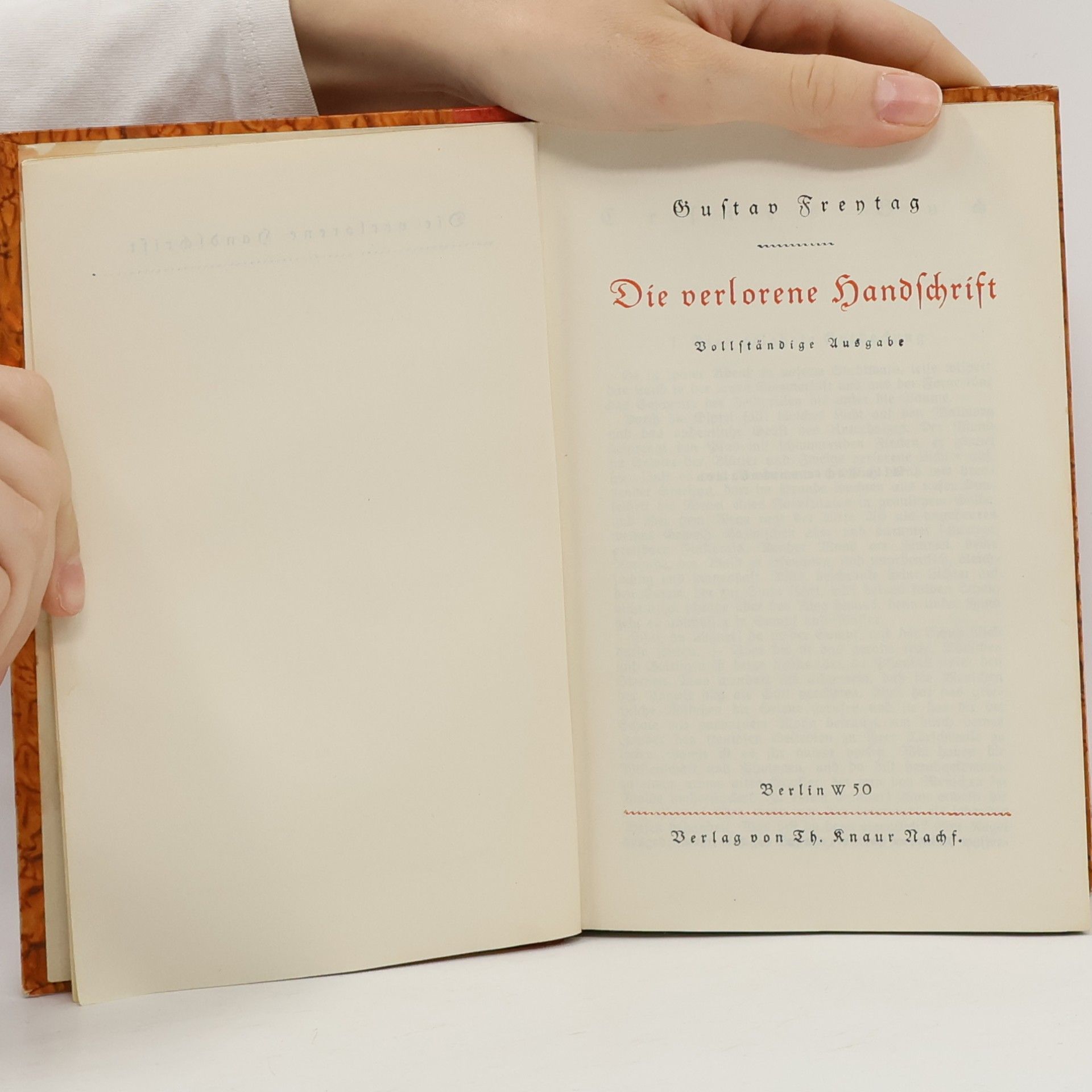 Gustav Frentag Die verlorene Handschrift. Erster Band