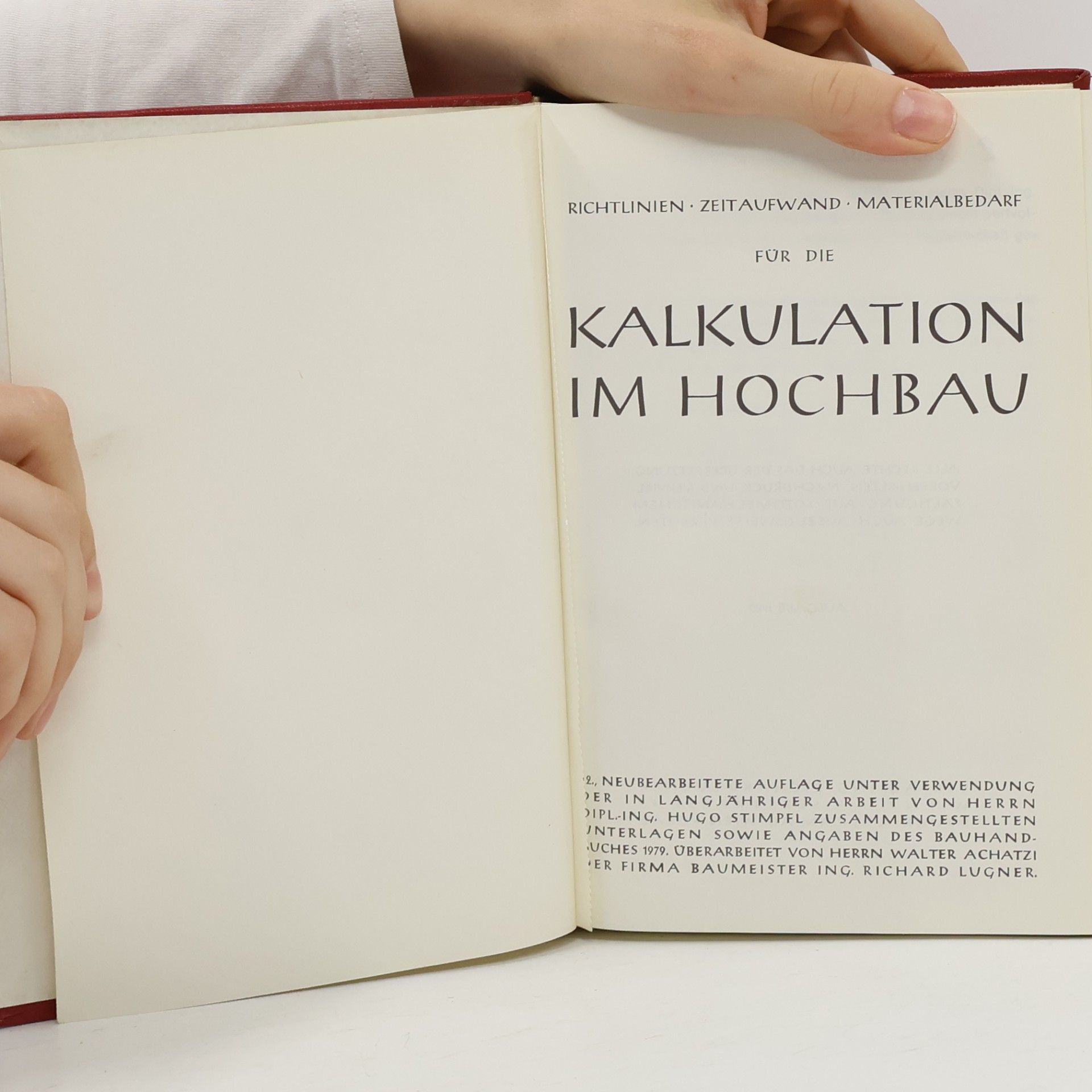 Lugner Vormals Stimpfl Kalkulation im Hochbau