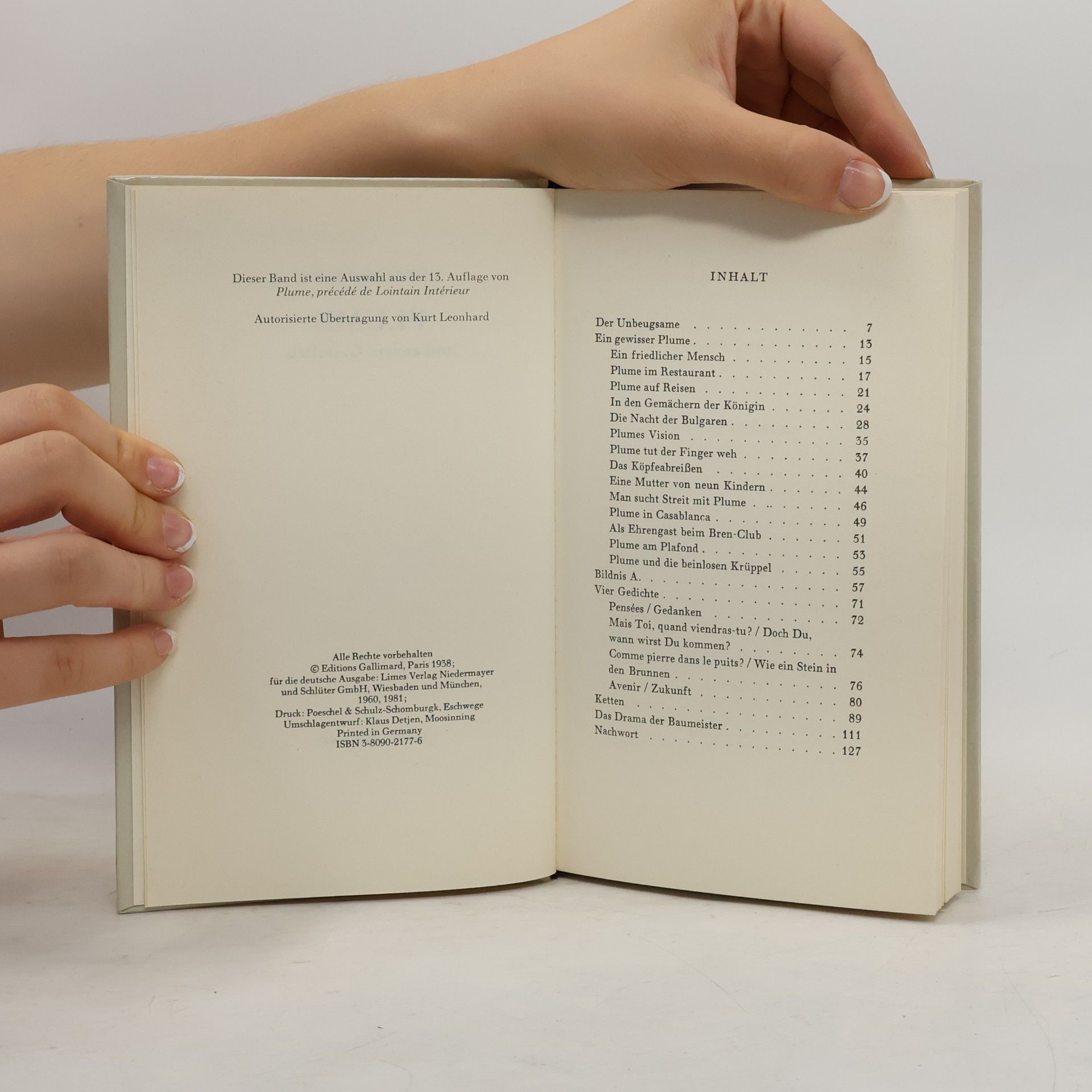 Henri Michaux Plume und andere Gestalten