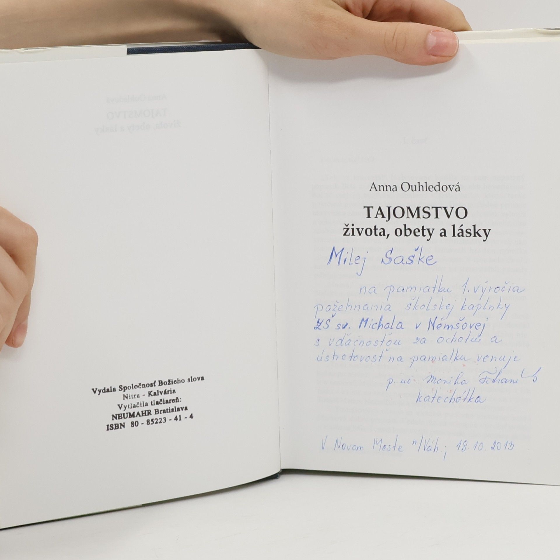 Anna Ouhledová Tajomstvo života, obety a lásky