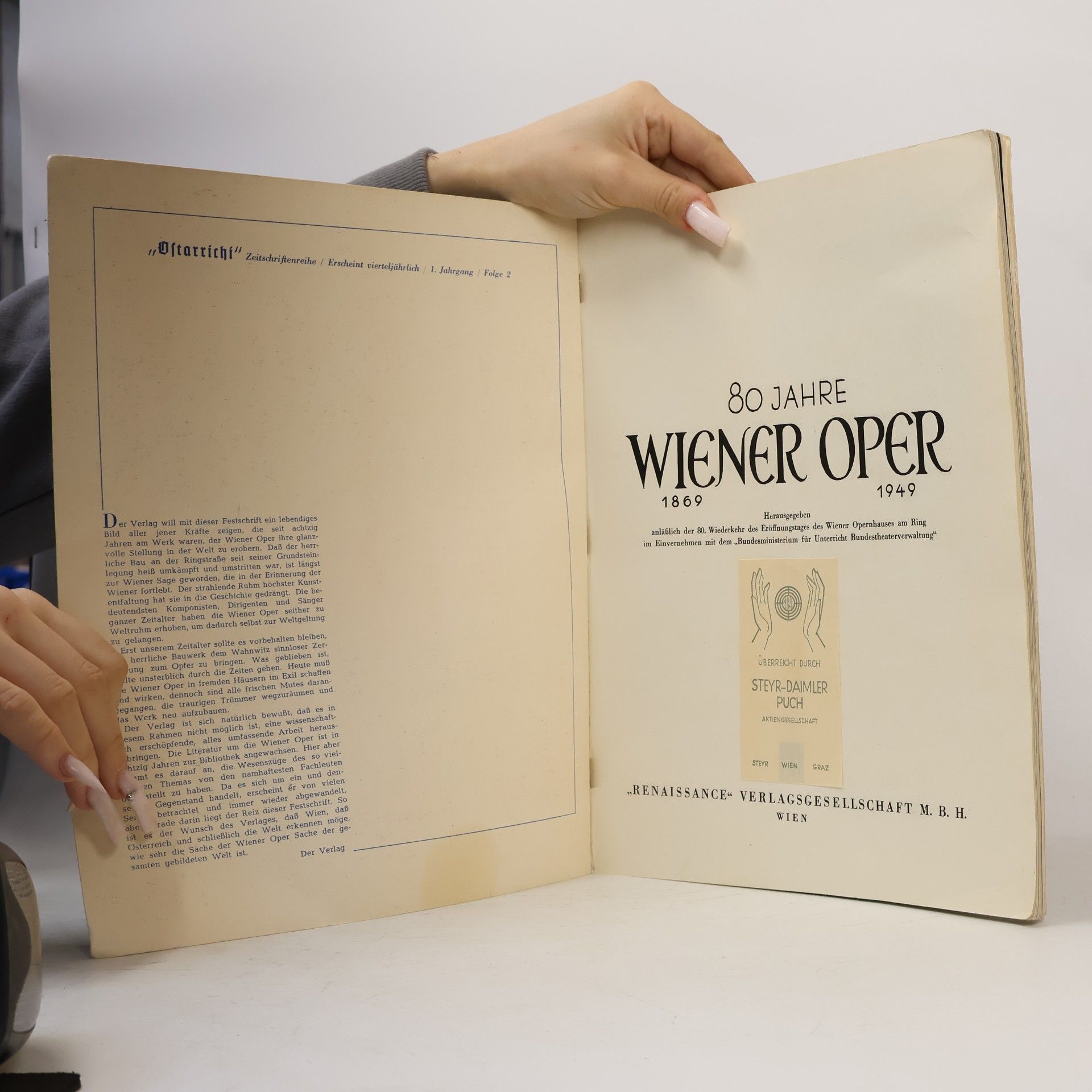 Autorenkollektiv 80 Jahre Wiener Oper 1869–1949