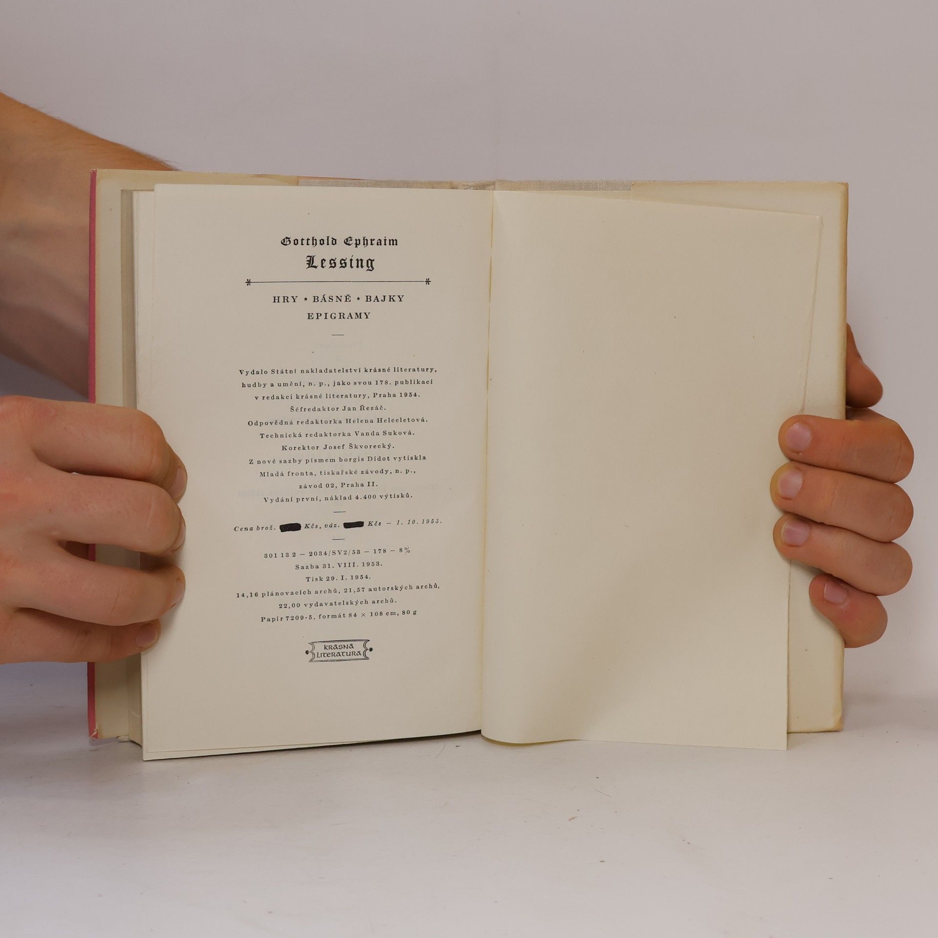 Gotthold Ephraim Lessing Hry. Básně. Bajky. Epigramy