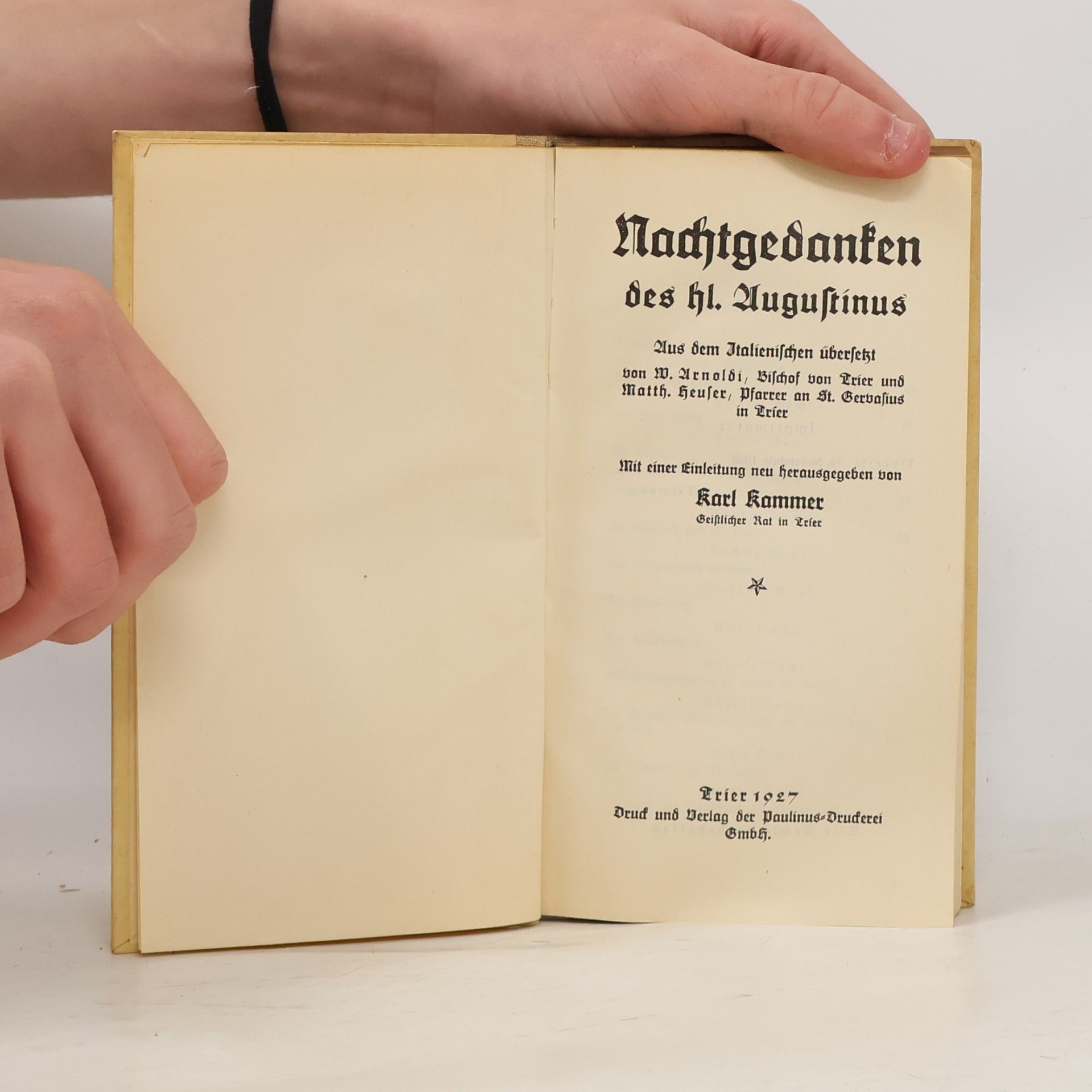 Karl Kammer Nachtgedanken des hl. Augustinus