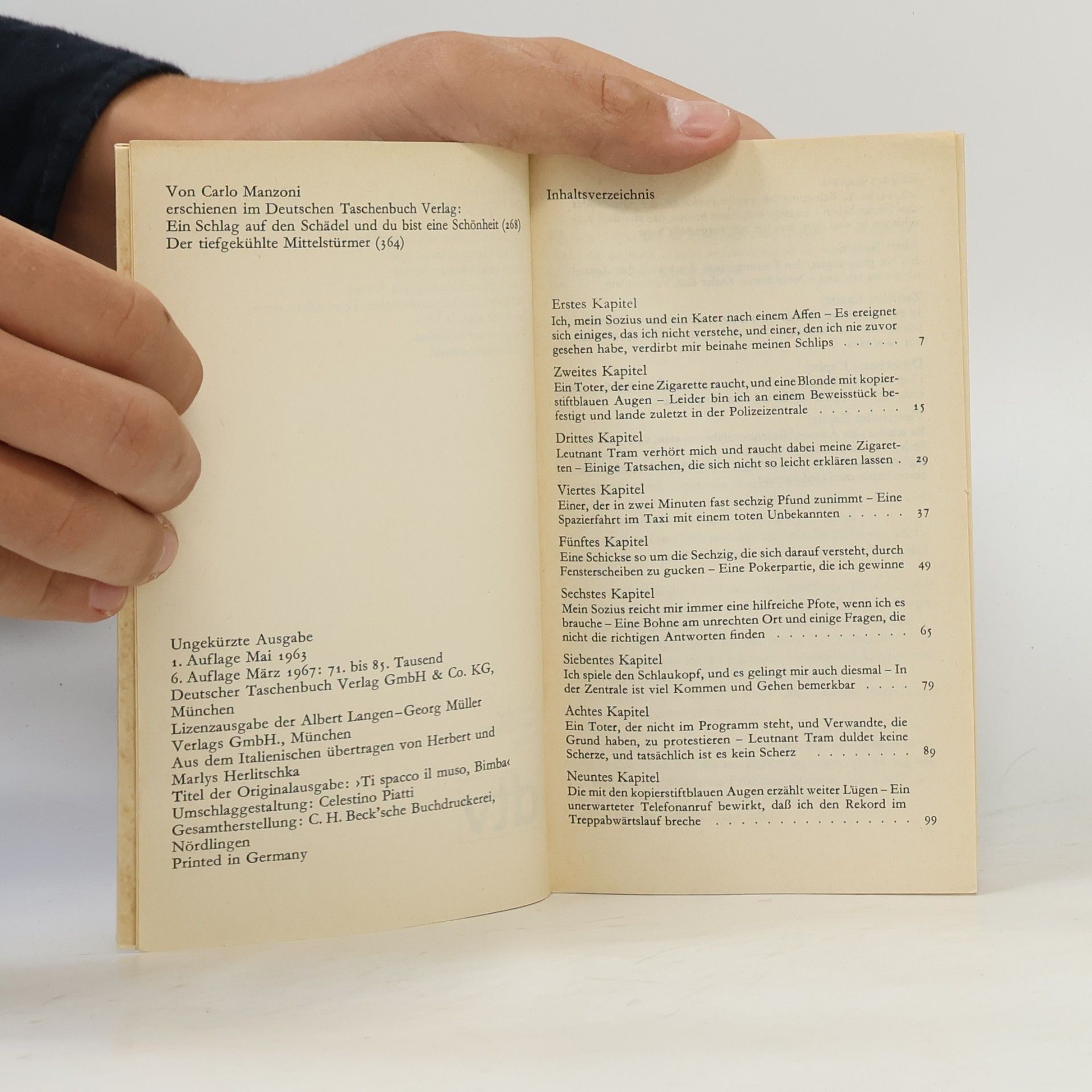Carlo Manzoni Der Finger im Revolverlauf