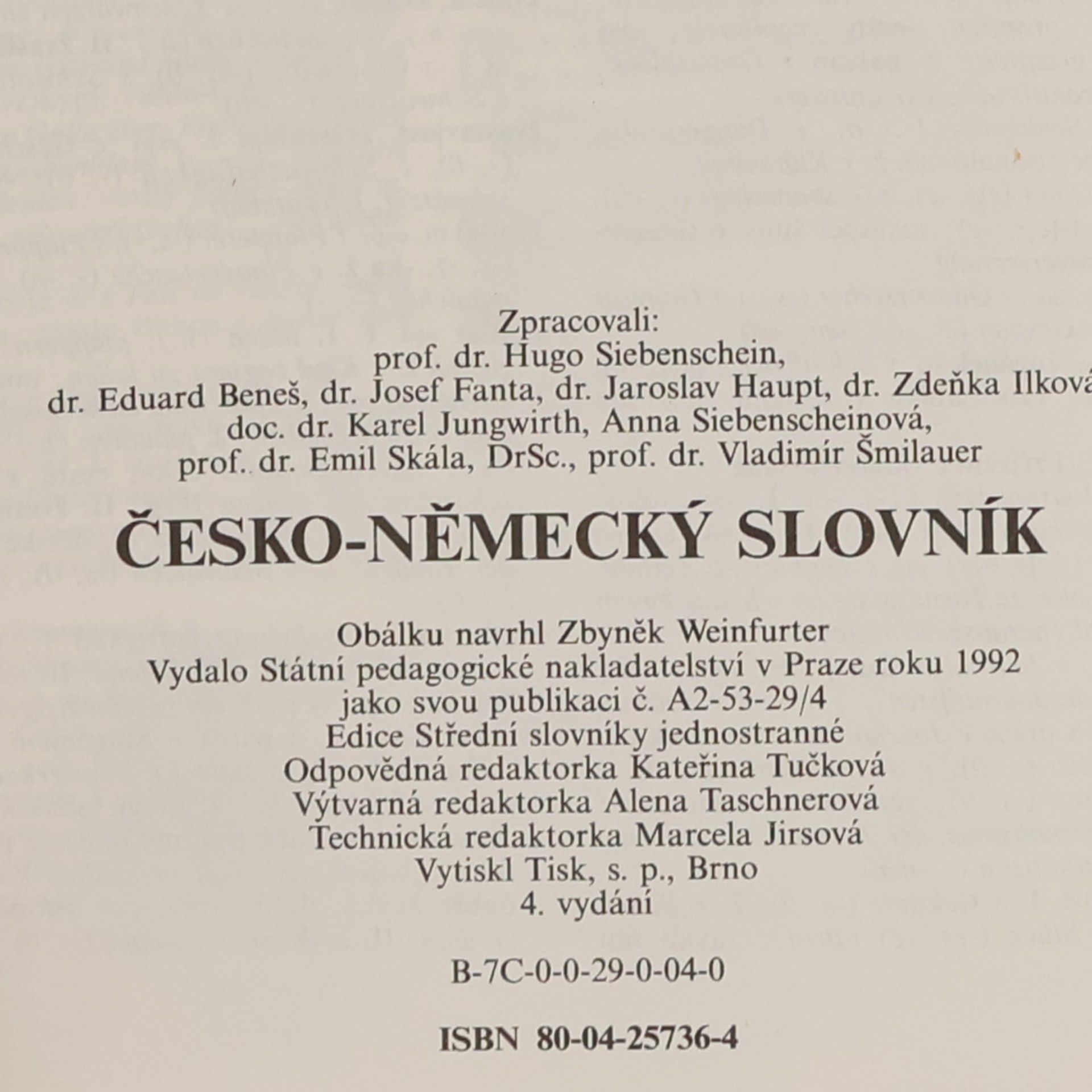 Hugo Siebenschein Česko-německý slovník 2. P-Ž