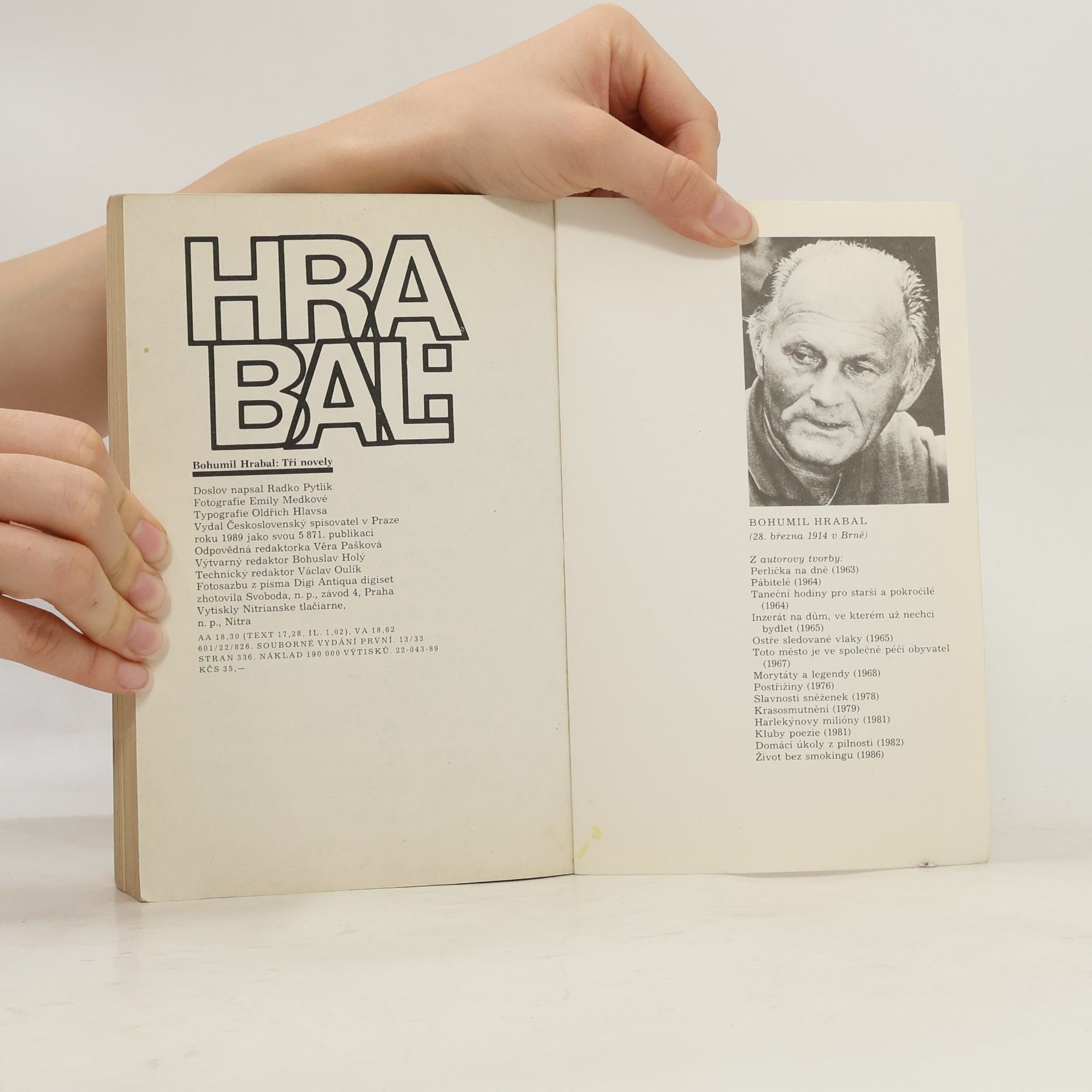 Bohumil Hrabal Bohumil Hrabal. Tři novely