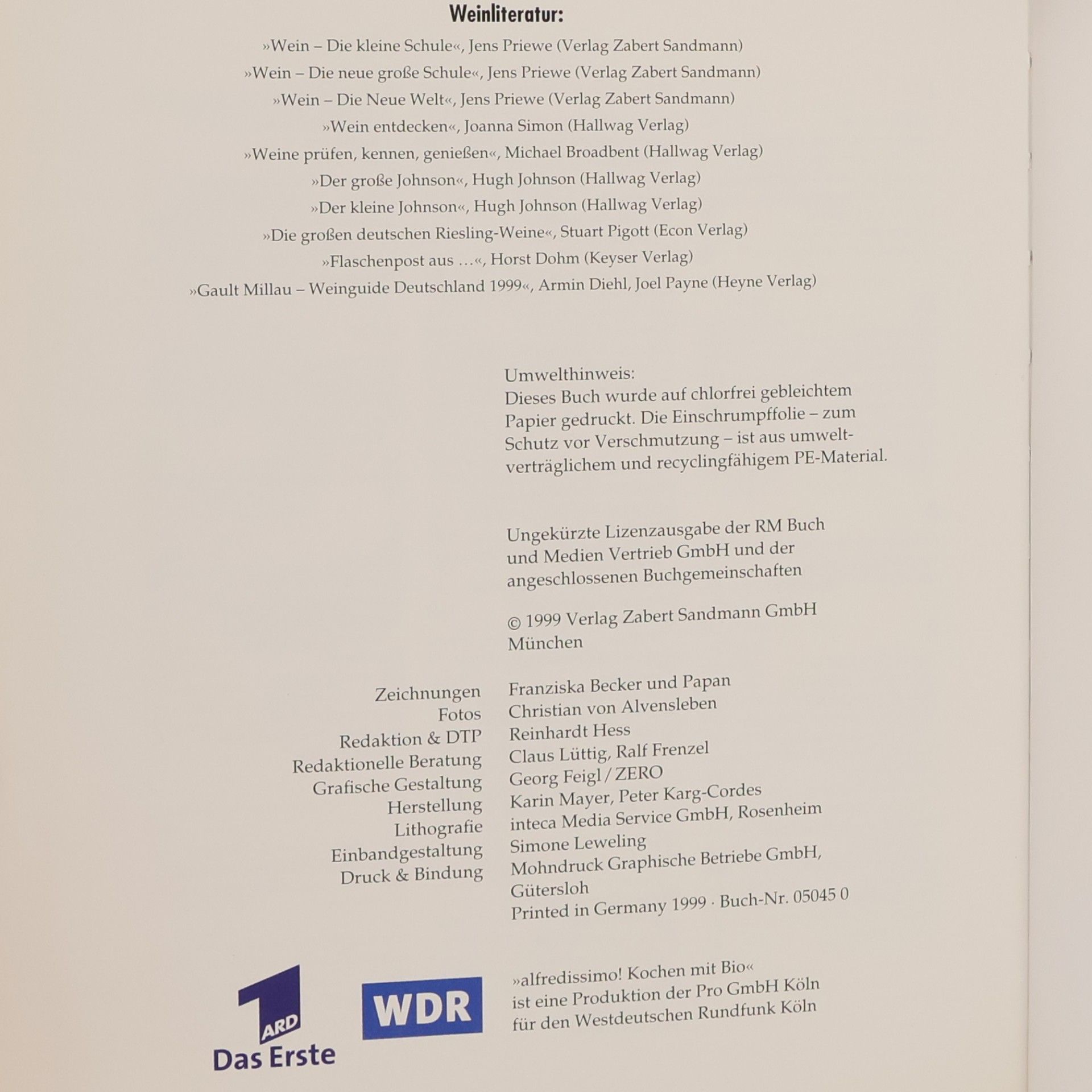 Alfred Biolek Meine neuen Rezepte und Wein, wie ich ihn mag