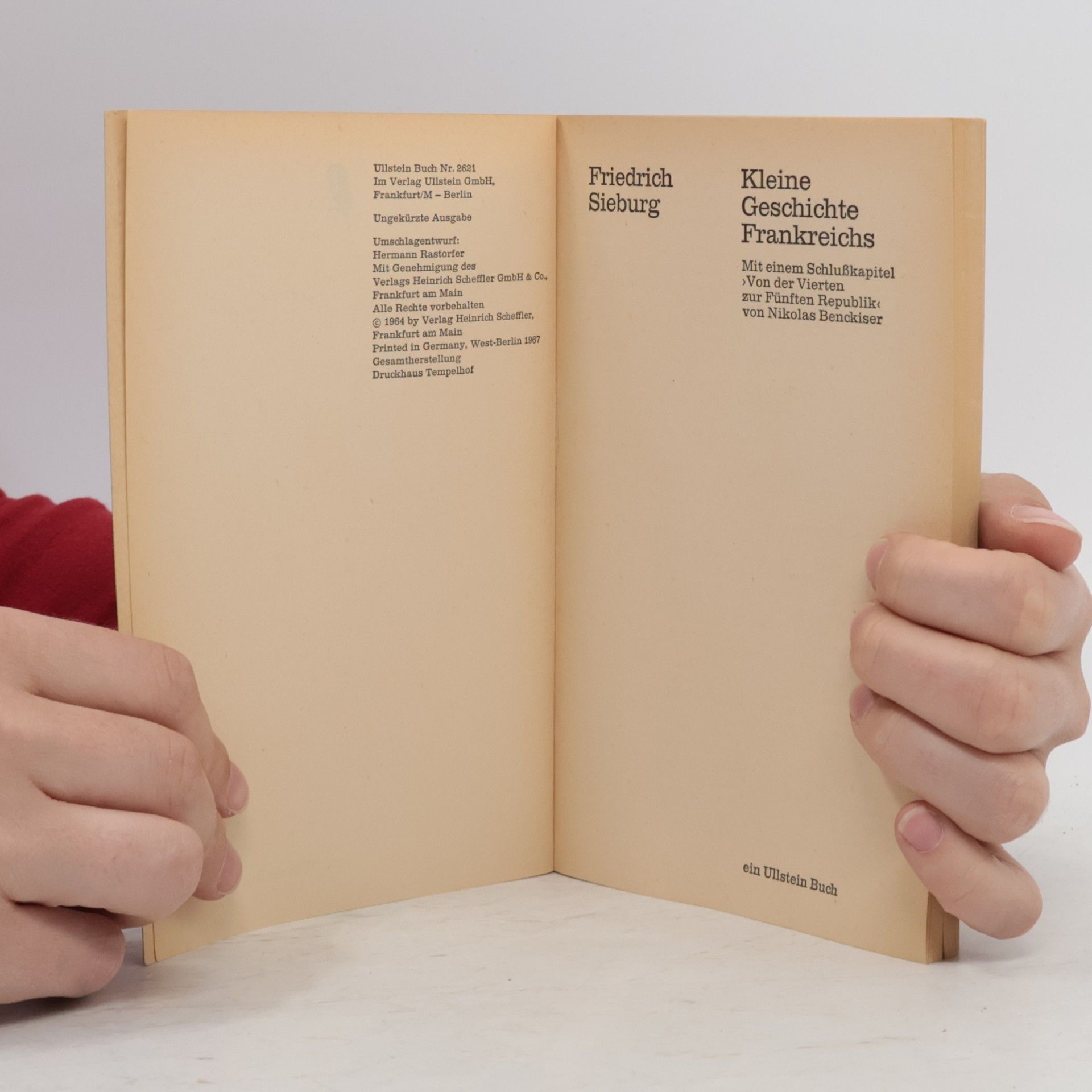 Friedrich Sieburg Kleine Geschichte Frankreichs