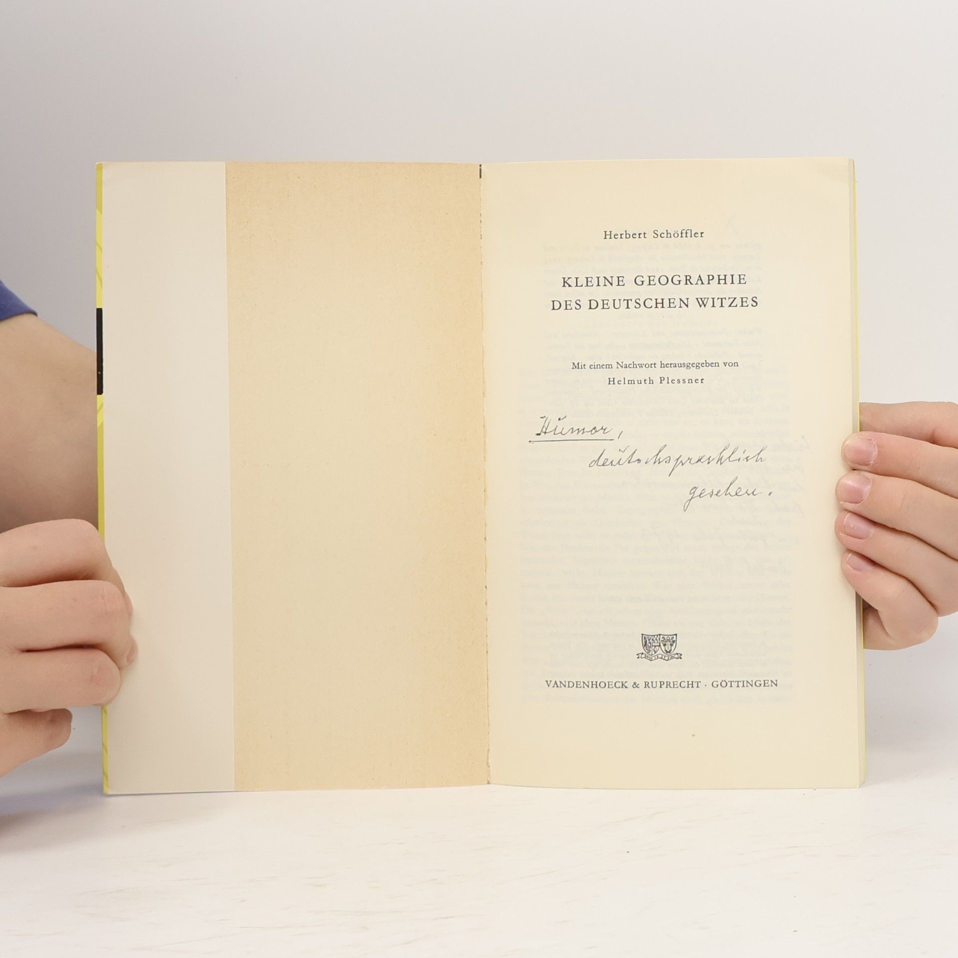 Herbert Schöffler Kleine Geographie des deutschen Witzes
