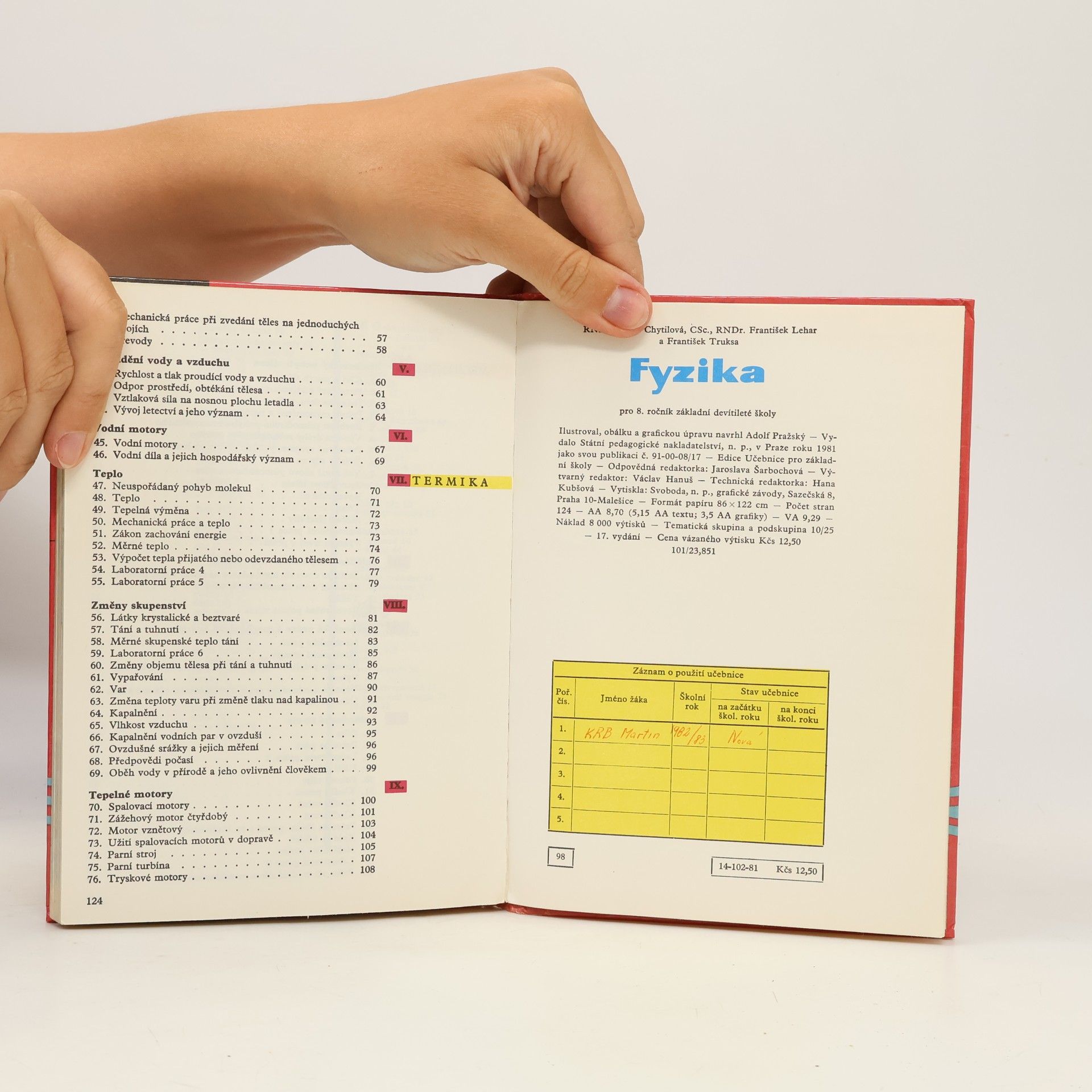 Various authors Fyzika pro 8. ročník základní devítileté školy