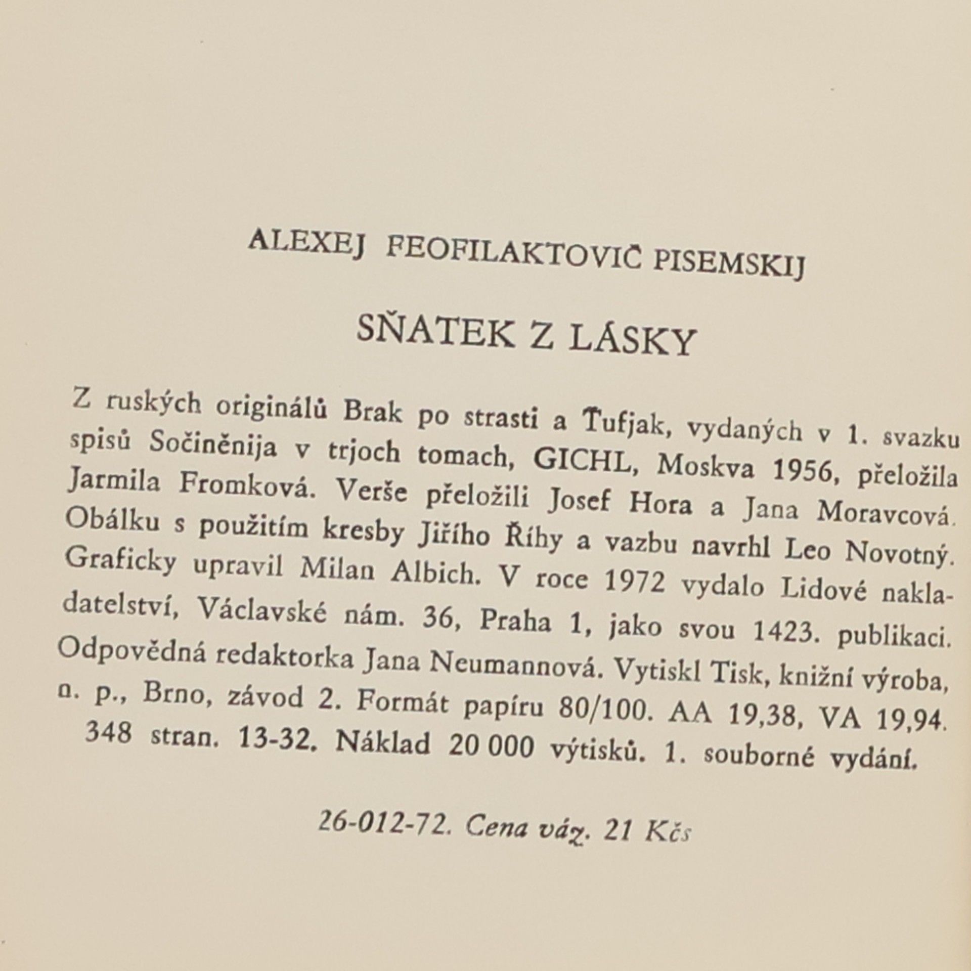 Alexej Feofilaktovič Pisemskij Sňatek z lásky