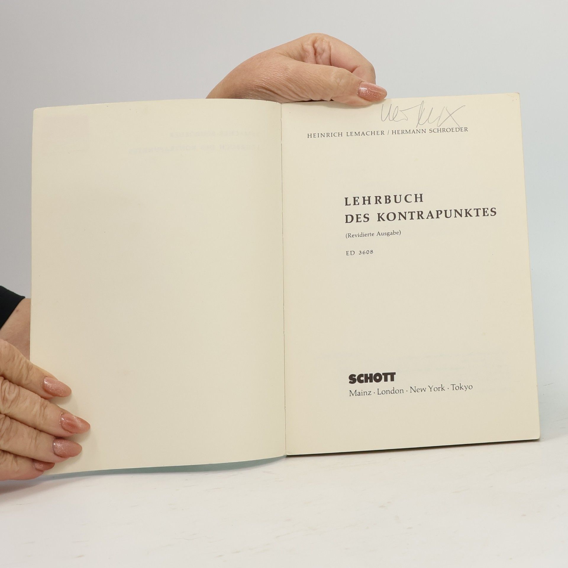 Heinrich Lemacher Lehrbuch des Kontrapunktes