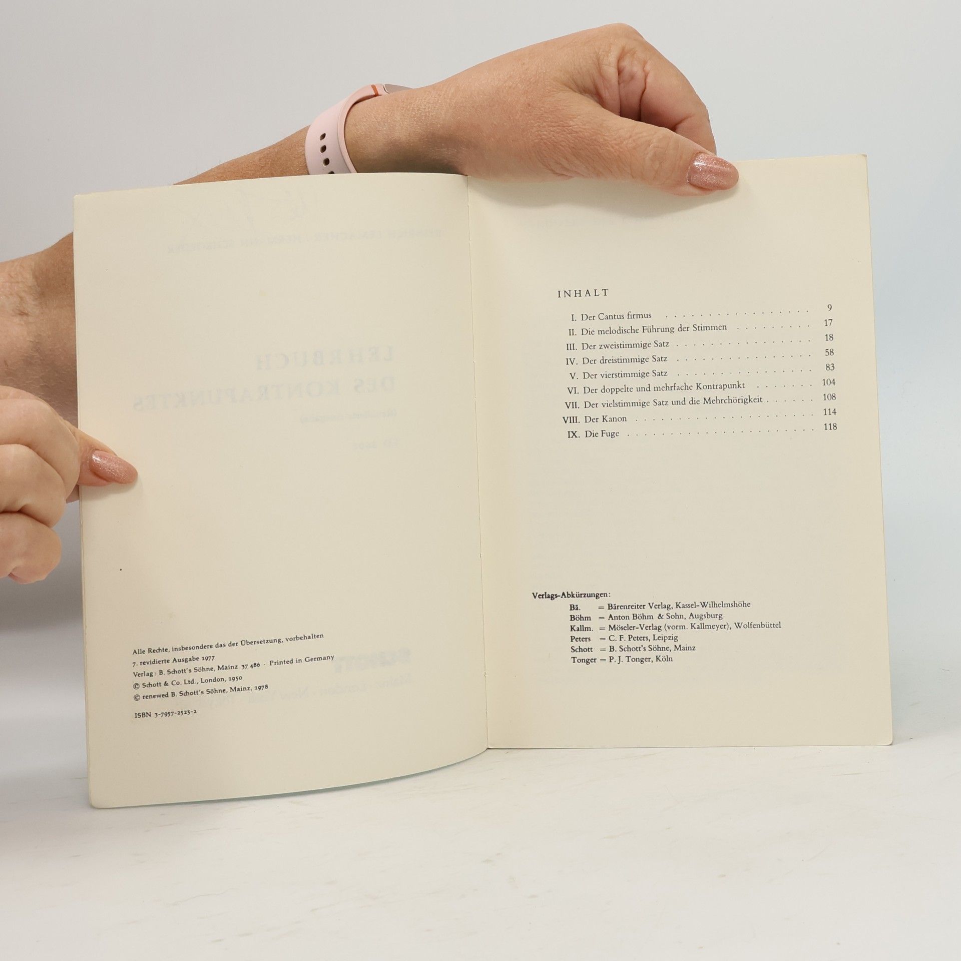 Heinrich Lemacher Lehrbuch des Kontrapunktes