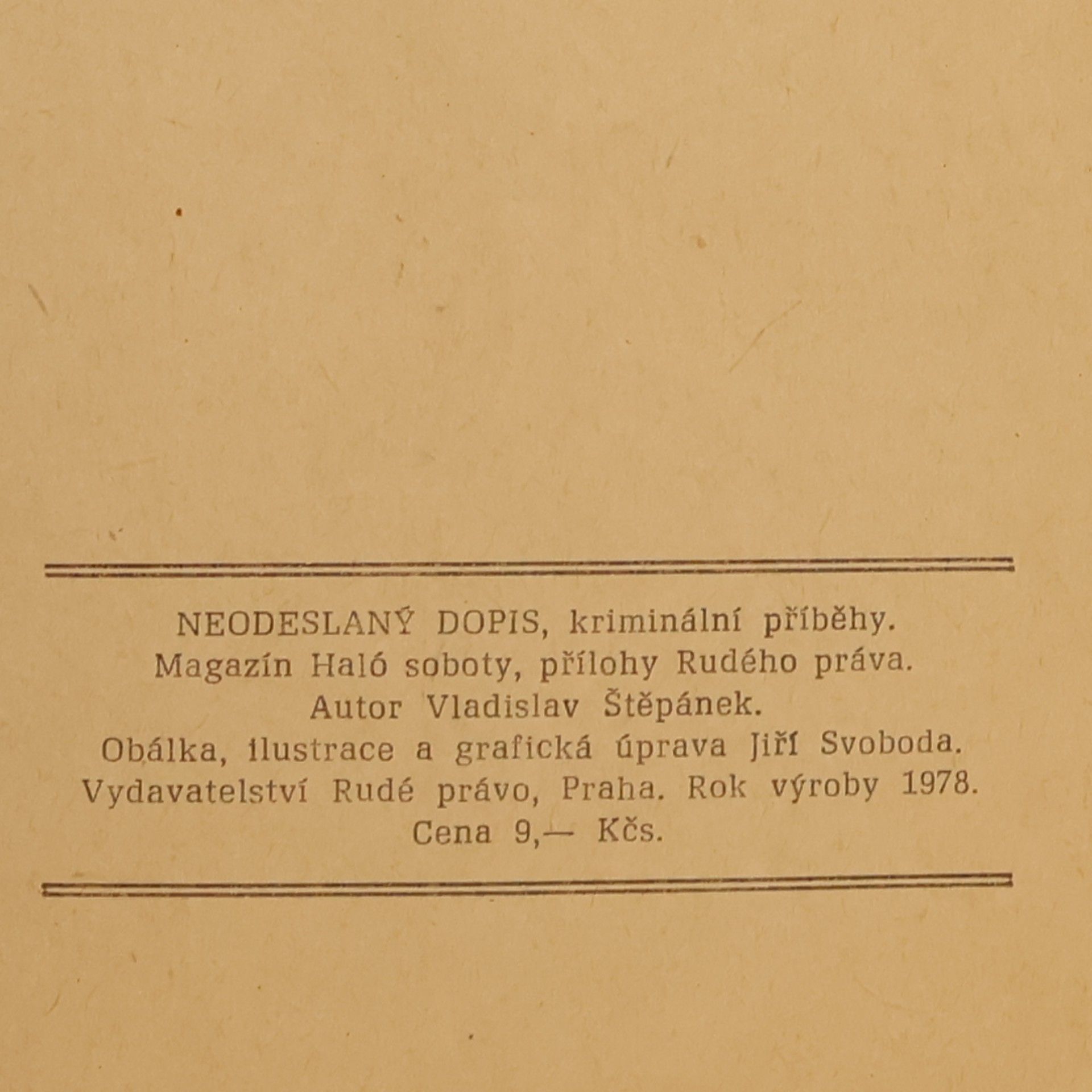 Vladislav Štěpánek Neodeslaný dopis