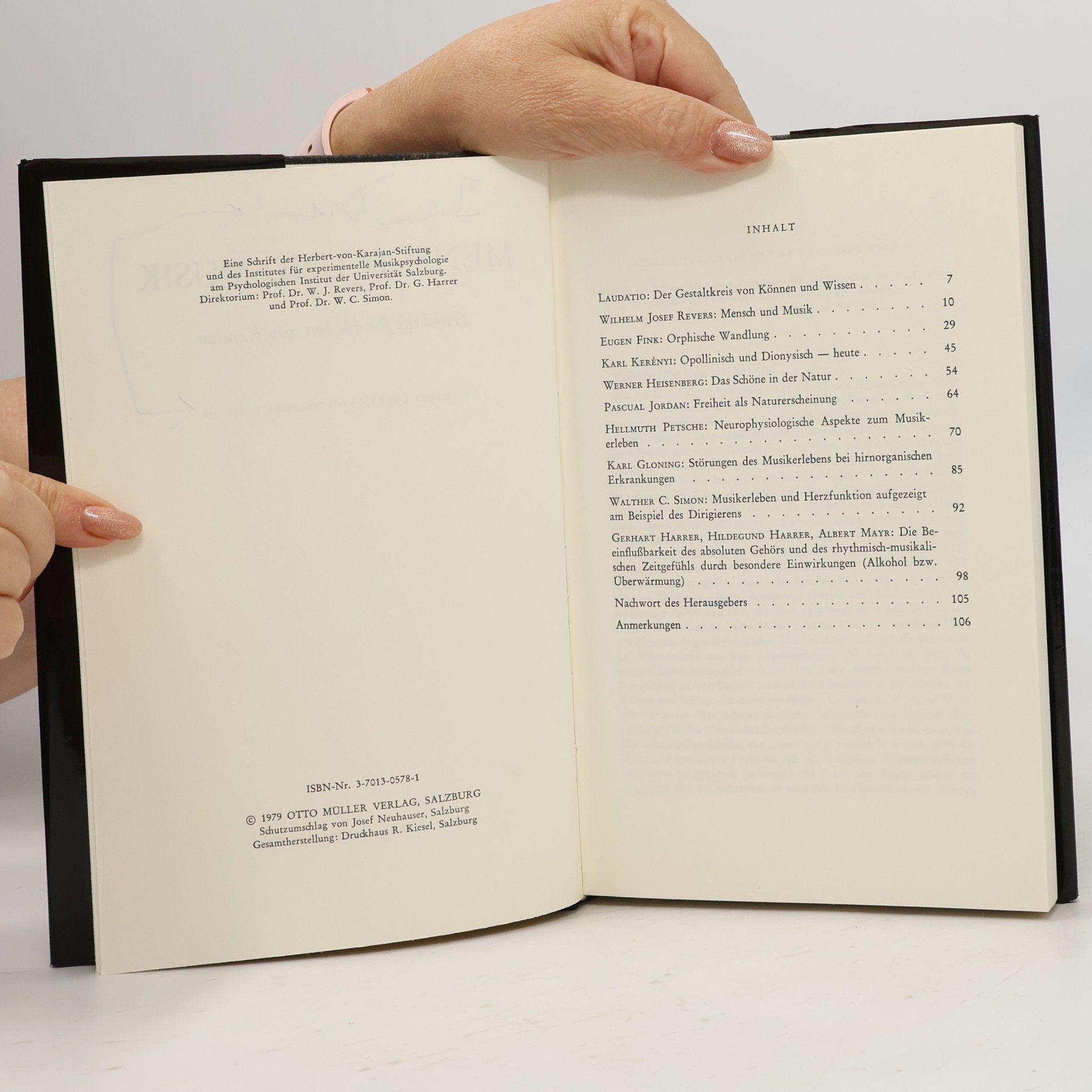 Wilhelm Josef Revers Mensch und Musik: Festschrift für Herbert von Karajan