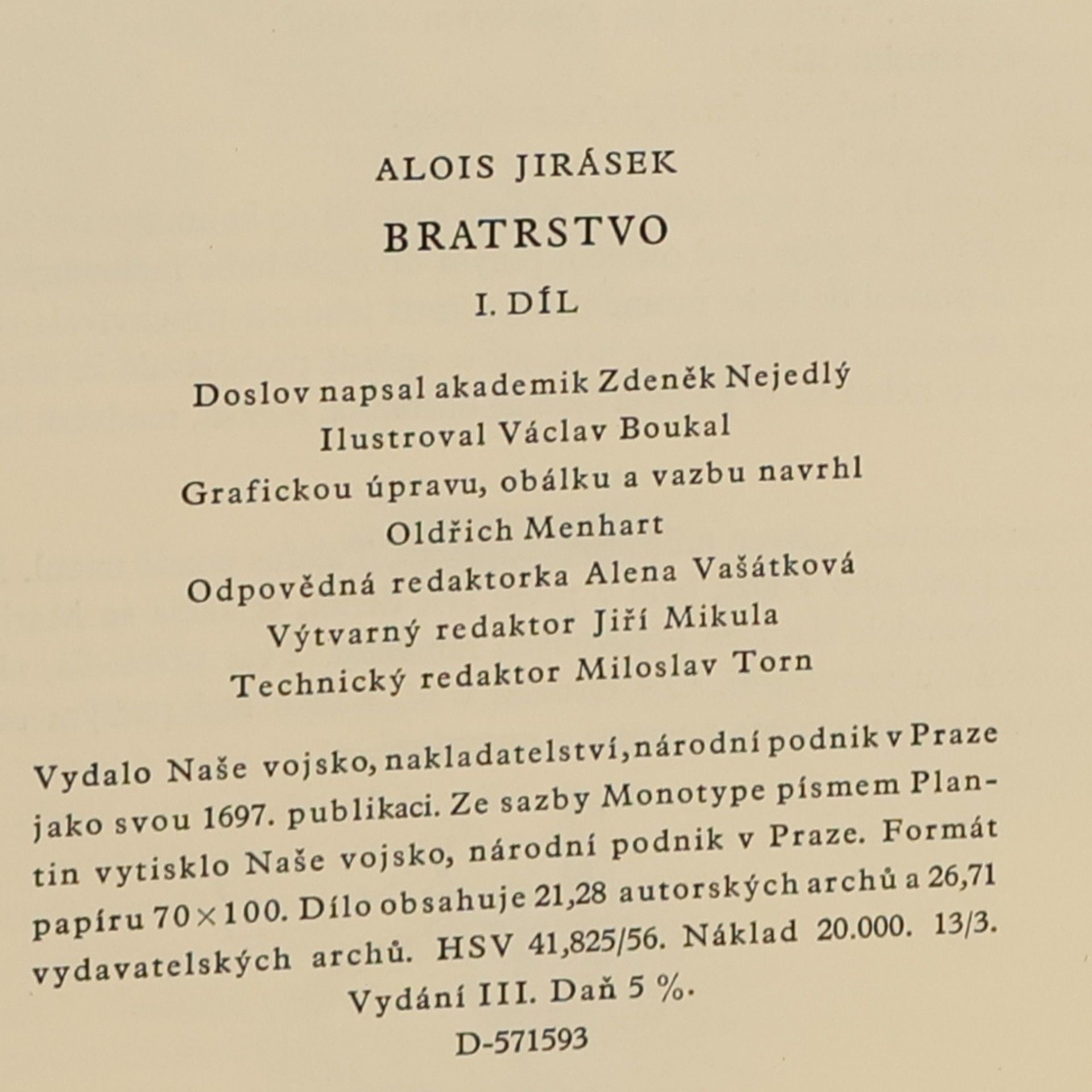 Alois Jirásek Bratrstvo 1. díl