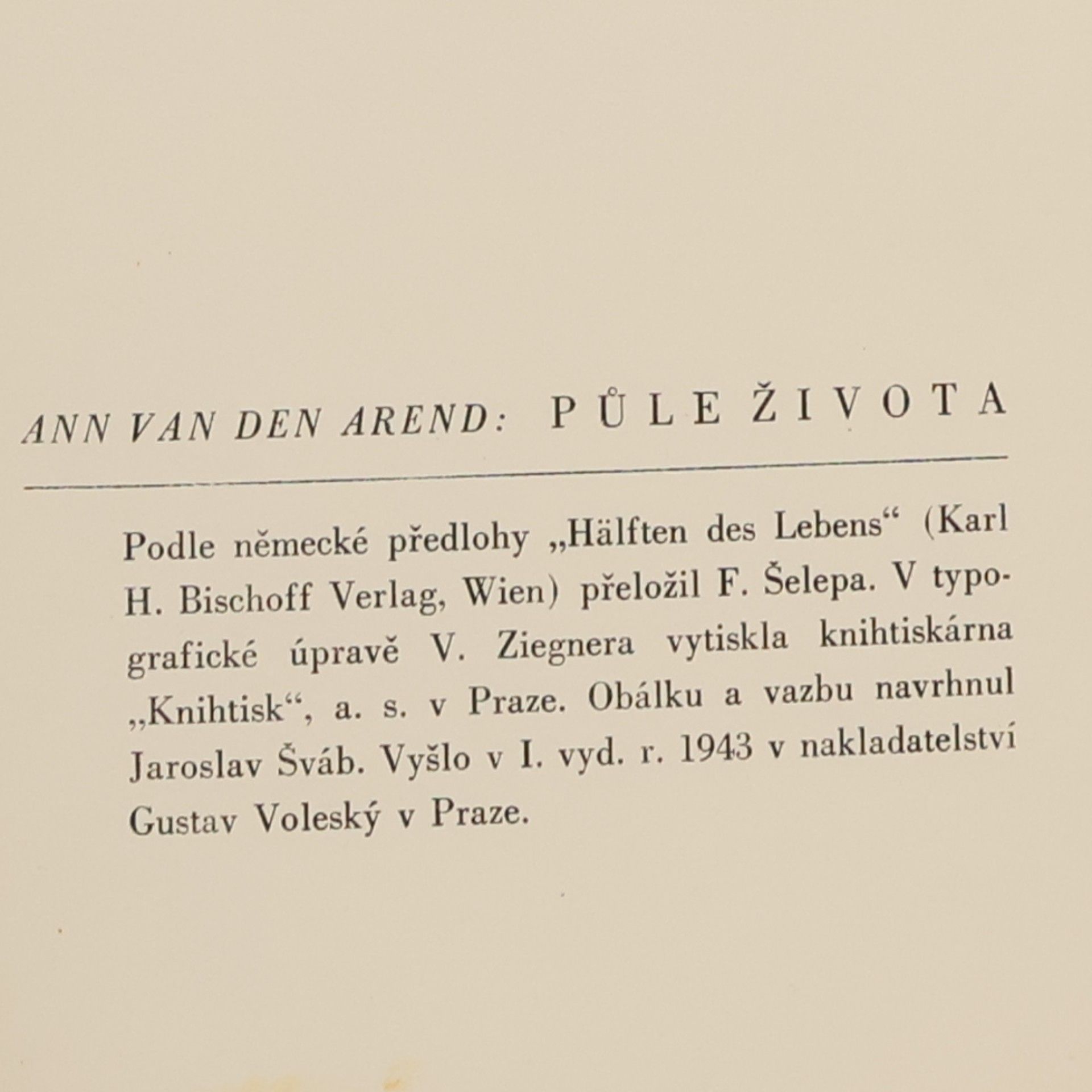 Arend Ann van den Půle života