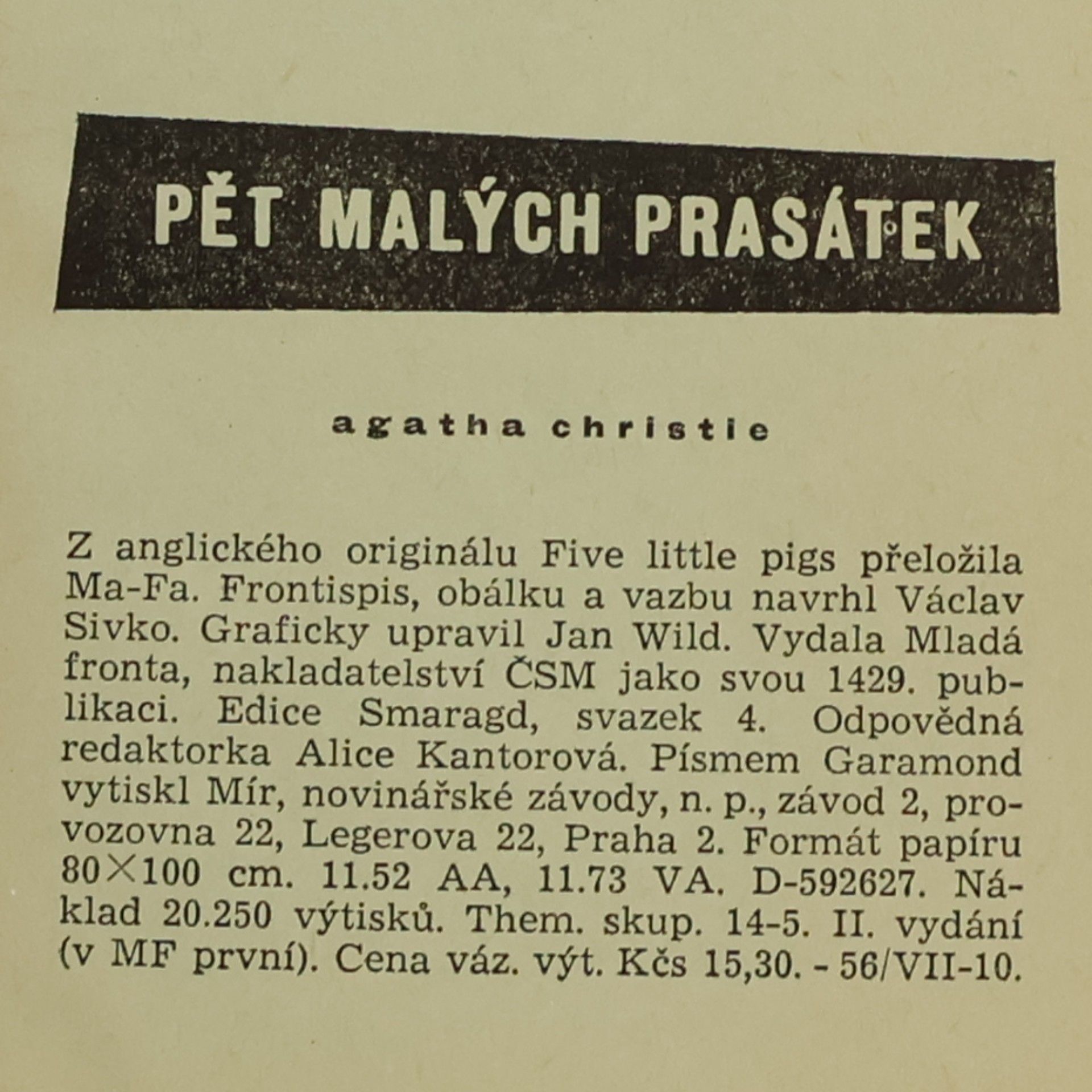 Agatha Christie Pět malých prasátek