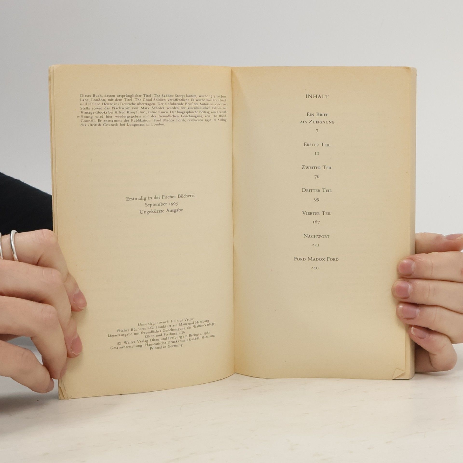 Madox Ford Ford Die allertraurigste Geschichte