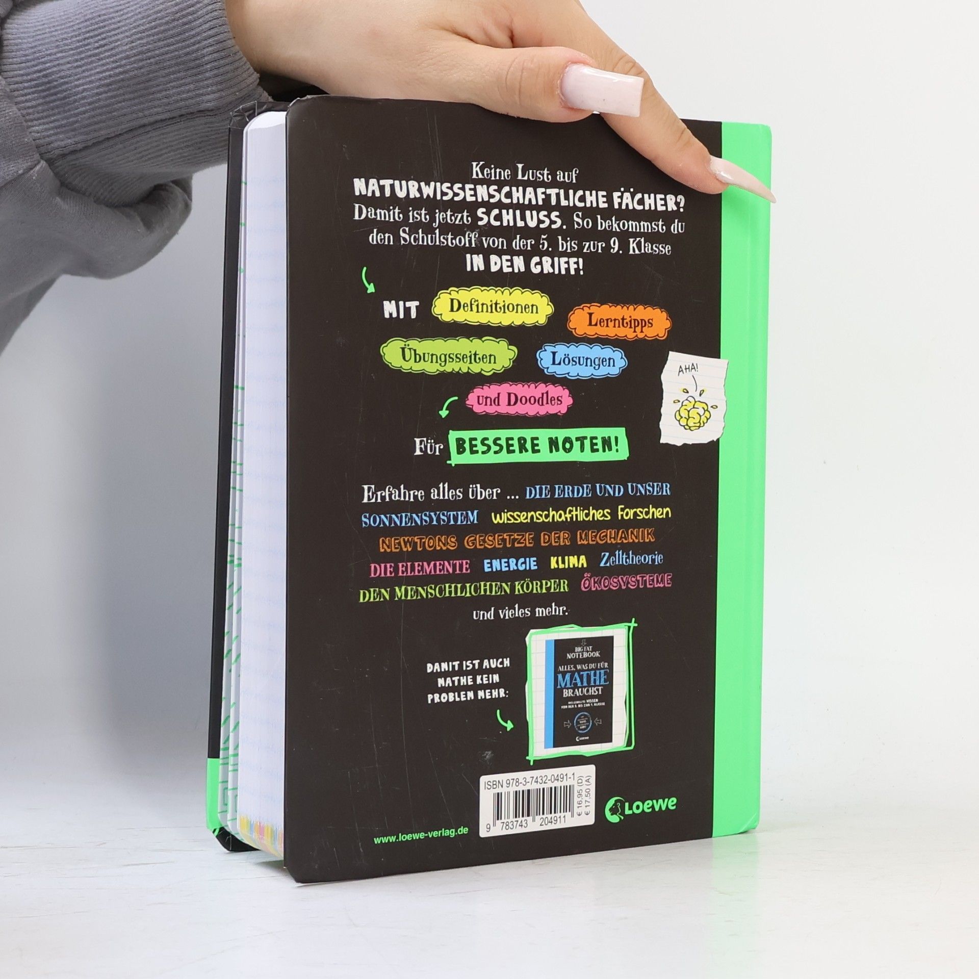 Eva Hierteis Big Fat Notebook - Alles, was du für Physik, Chemie und Bio brauchst - Das geballte Wissen von der 5. bis zur 9. Klasse. Mit Bonuswissen: Erdkunde